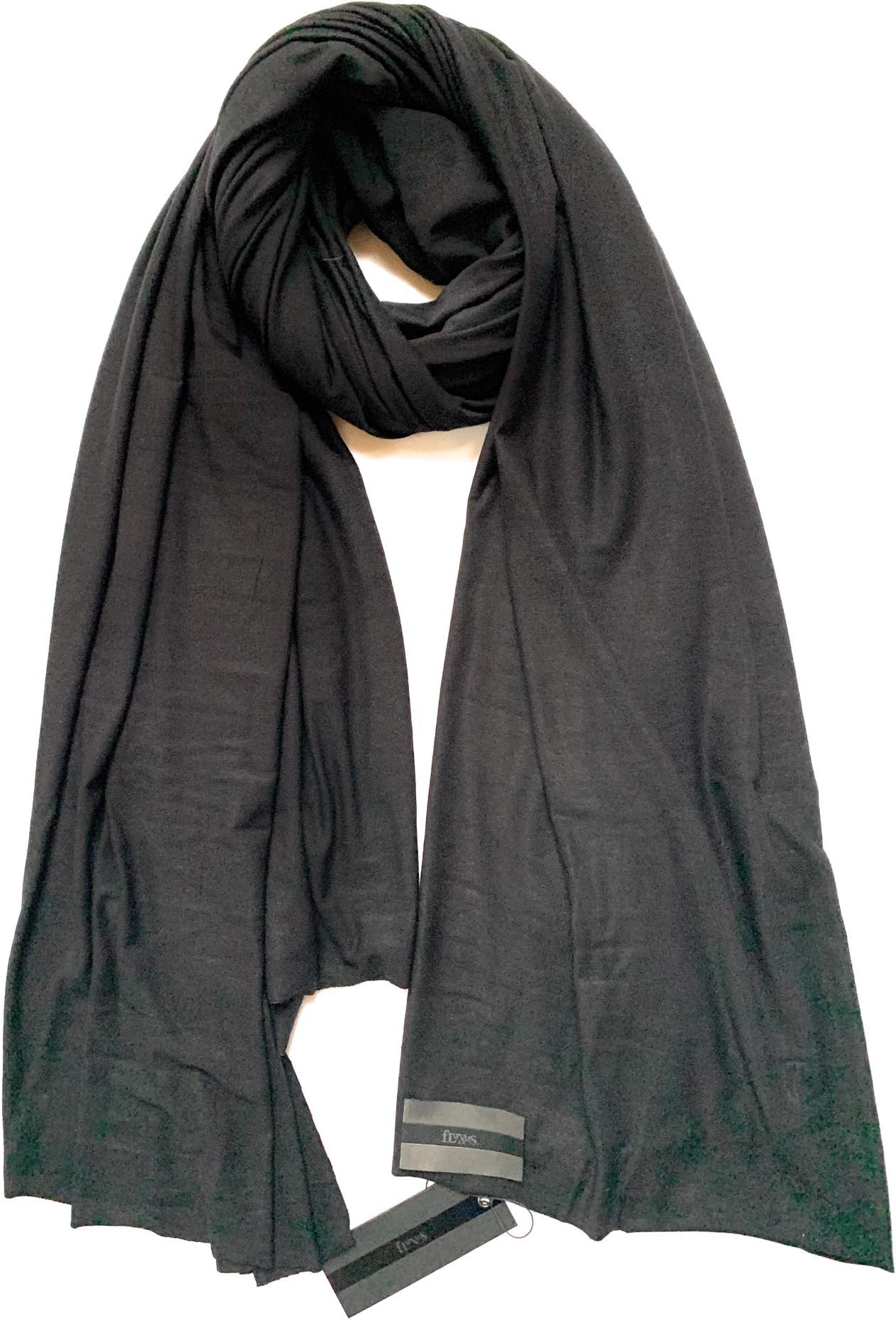 Fluxus Nomad Scarf in Black Unisex List Shawl Wrap Cotton Made in USA