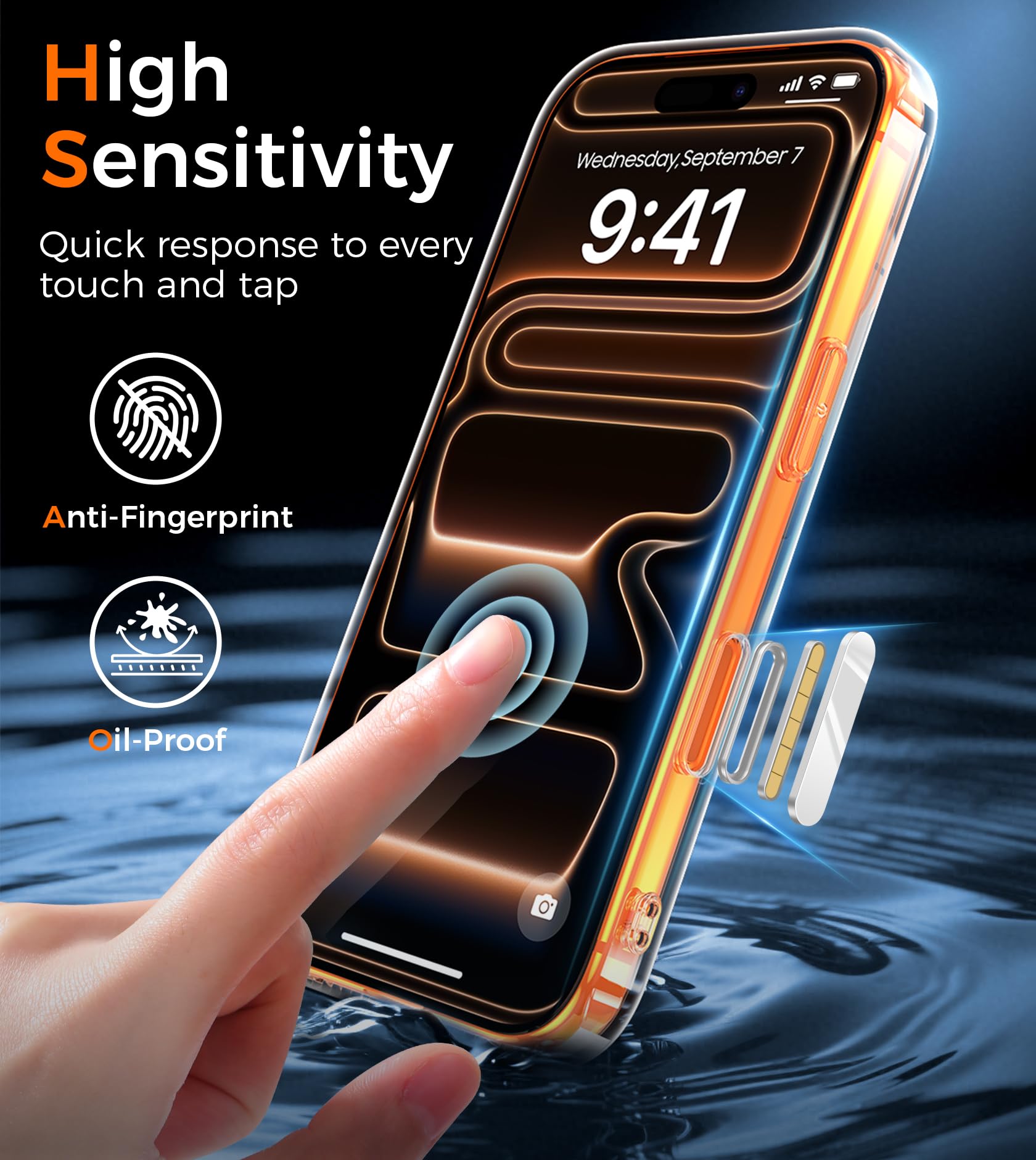 Magnética Funda para iPhone 17 Pro Compatible MagSafe con 2 Cristal Templado, Control de Cámara, Protección Carcasa Antigolpes Anti-Amarillo Tapa Case iPhone 17 Pro, Transparente — view 5