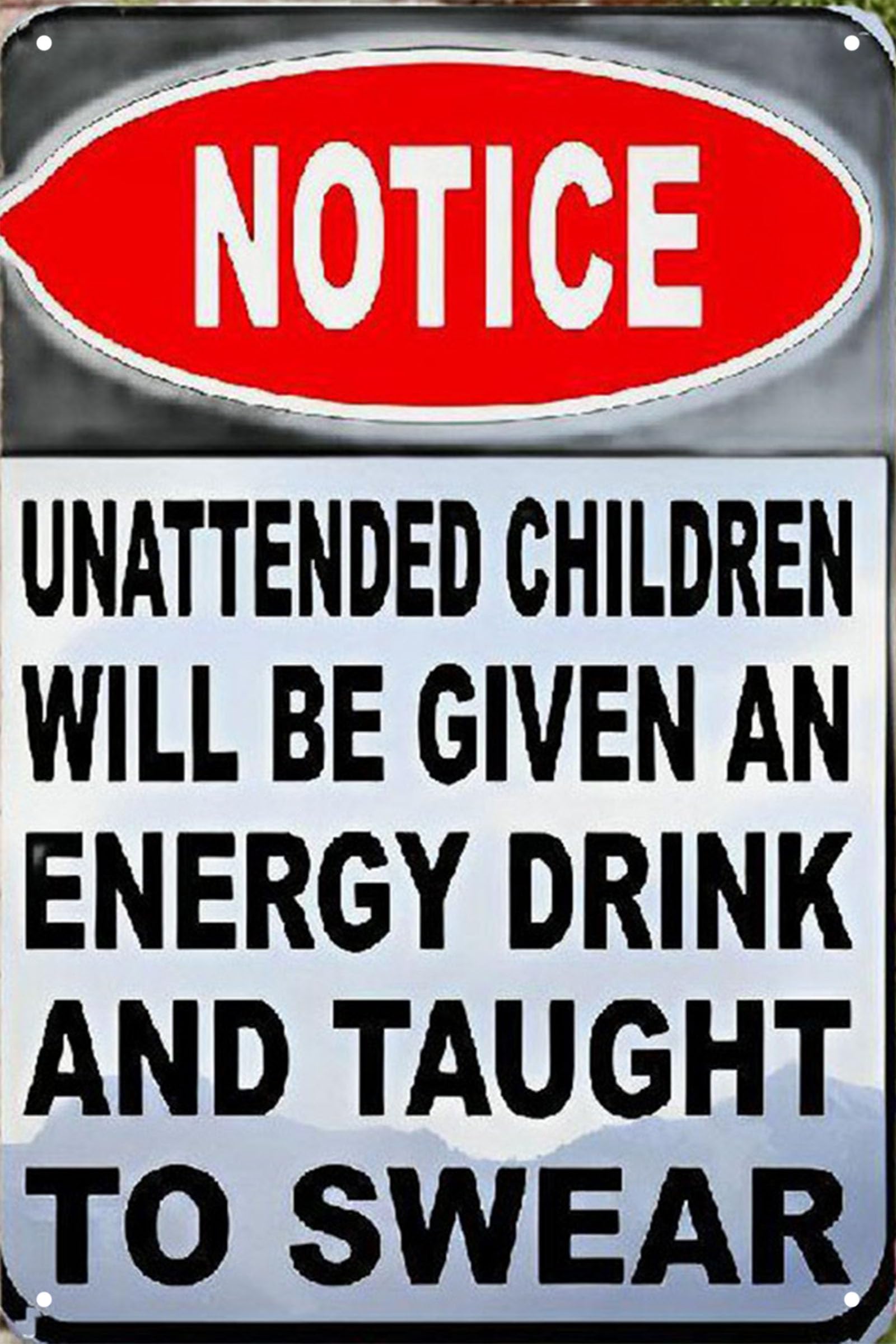 Nianxi Notice Retro Warning Tin Sign,Vintage Beware Metal Sign Wall Decor For Outdoors Bar Yard, Farm, Fence, Home, 8X12 Inches (Notice)