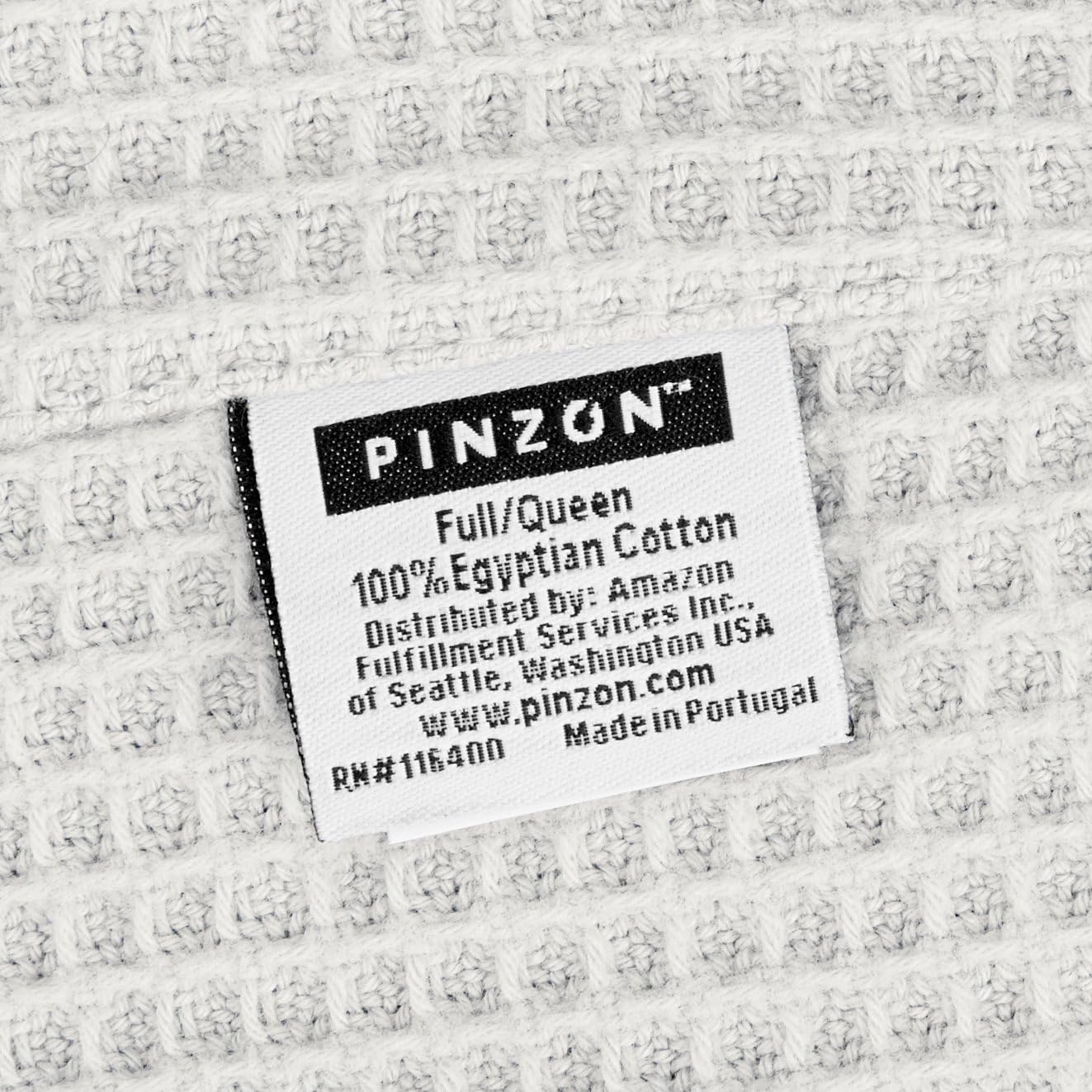 Amazon Brand – Pinzon Cotton Waffle Weave Blanket - Full/Queen, Soft Grey