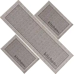 Kit 3 peças (2 Tapete e 1 Passadeira) Antiderrapante Cozinha Emborrachado Extra Resistente NilosDecor
