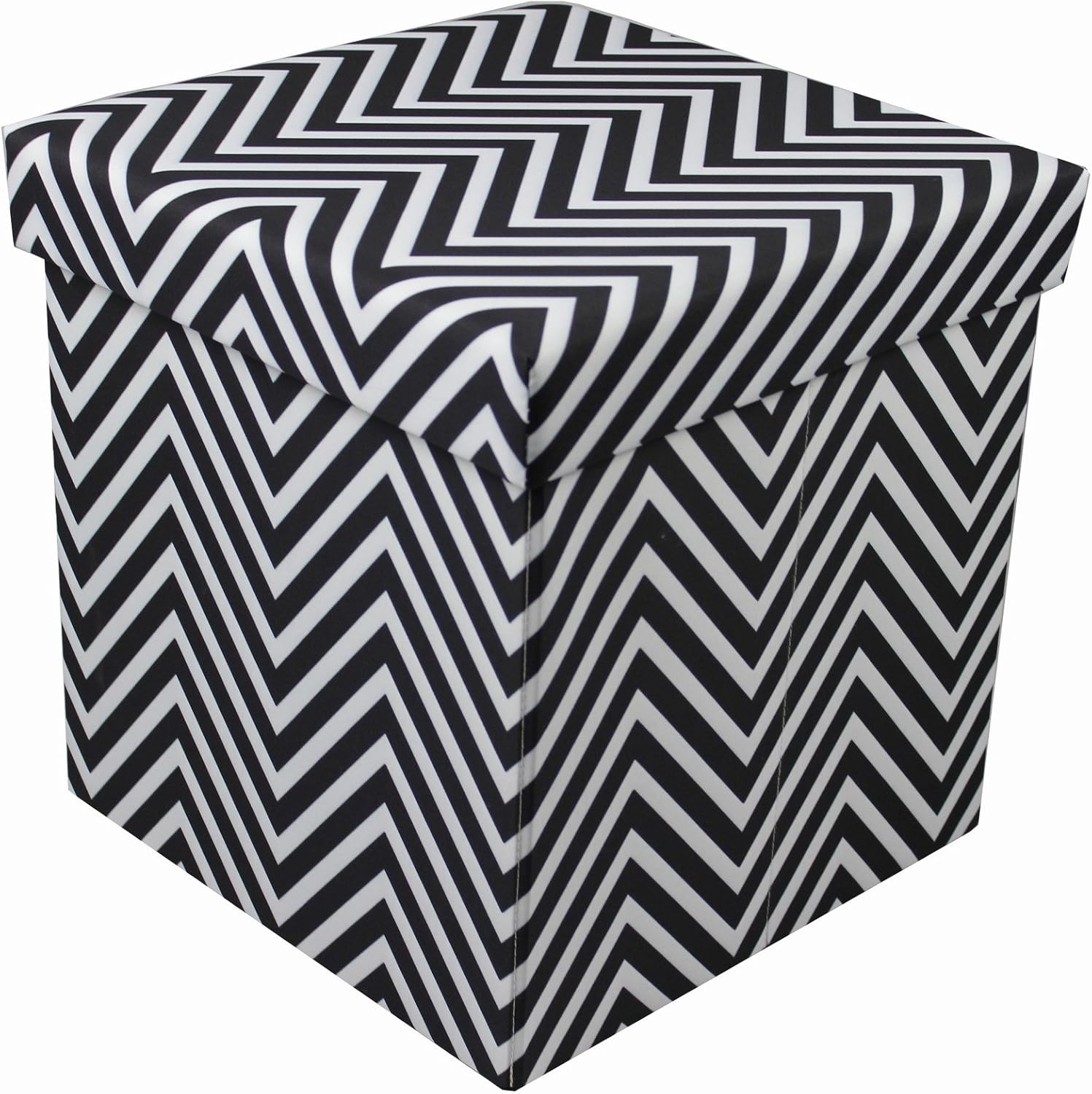 Sorbus Chevron Storage Ottoman Cube Foldable/Collapsible