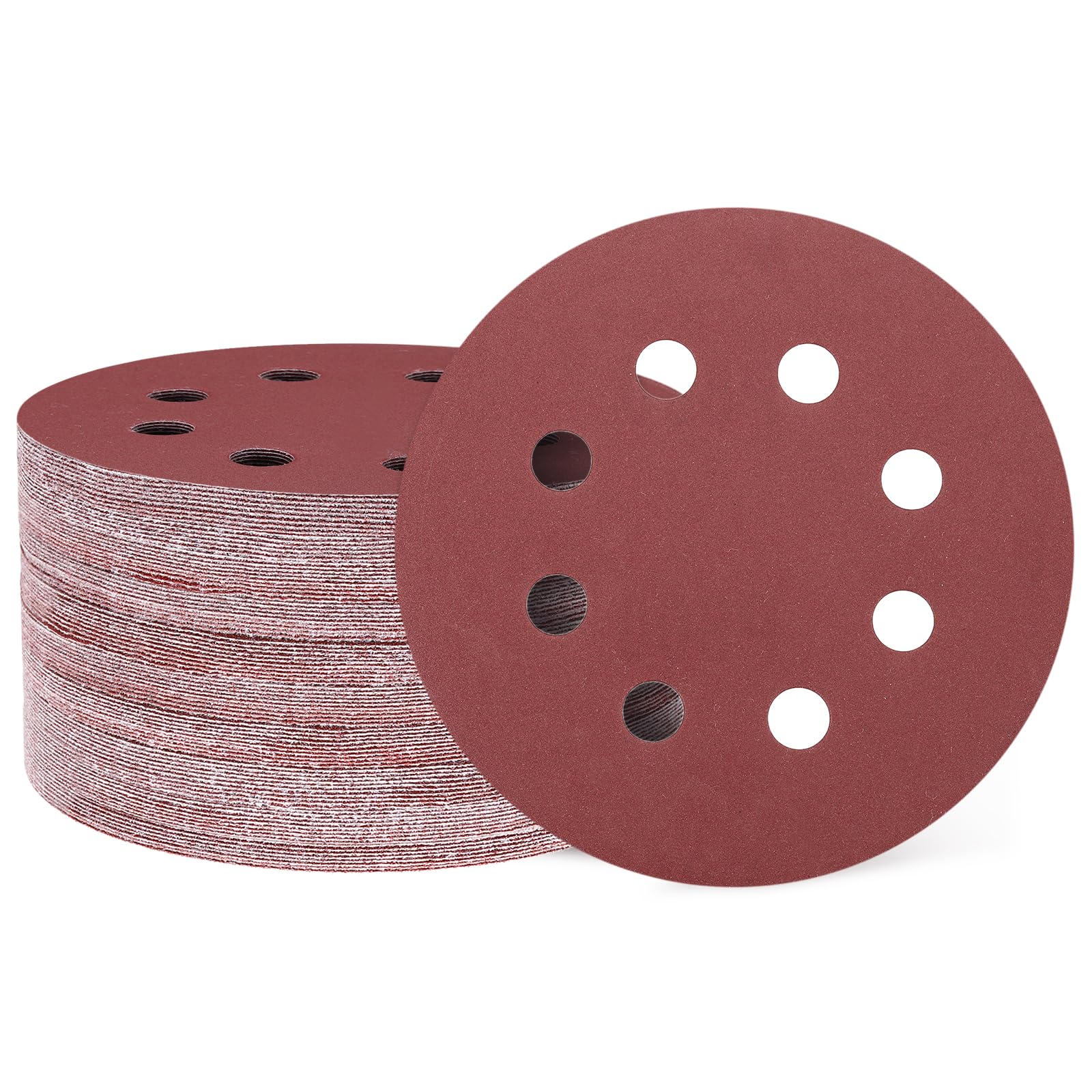 HARFINGTON 150 Pcs 5 Inch Sanding Discs, 800 Grit Hook and Loop Sandpaper, 8-Hole Aluminum Oxide Orbital Sander Sandpaper for Woodworking Automotive