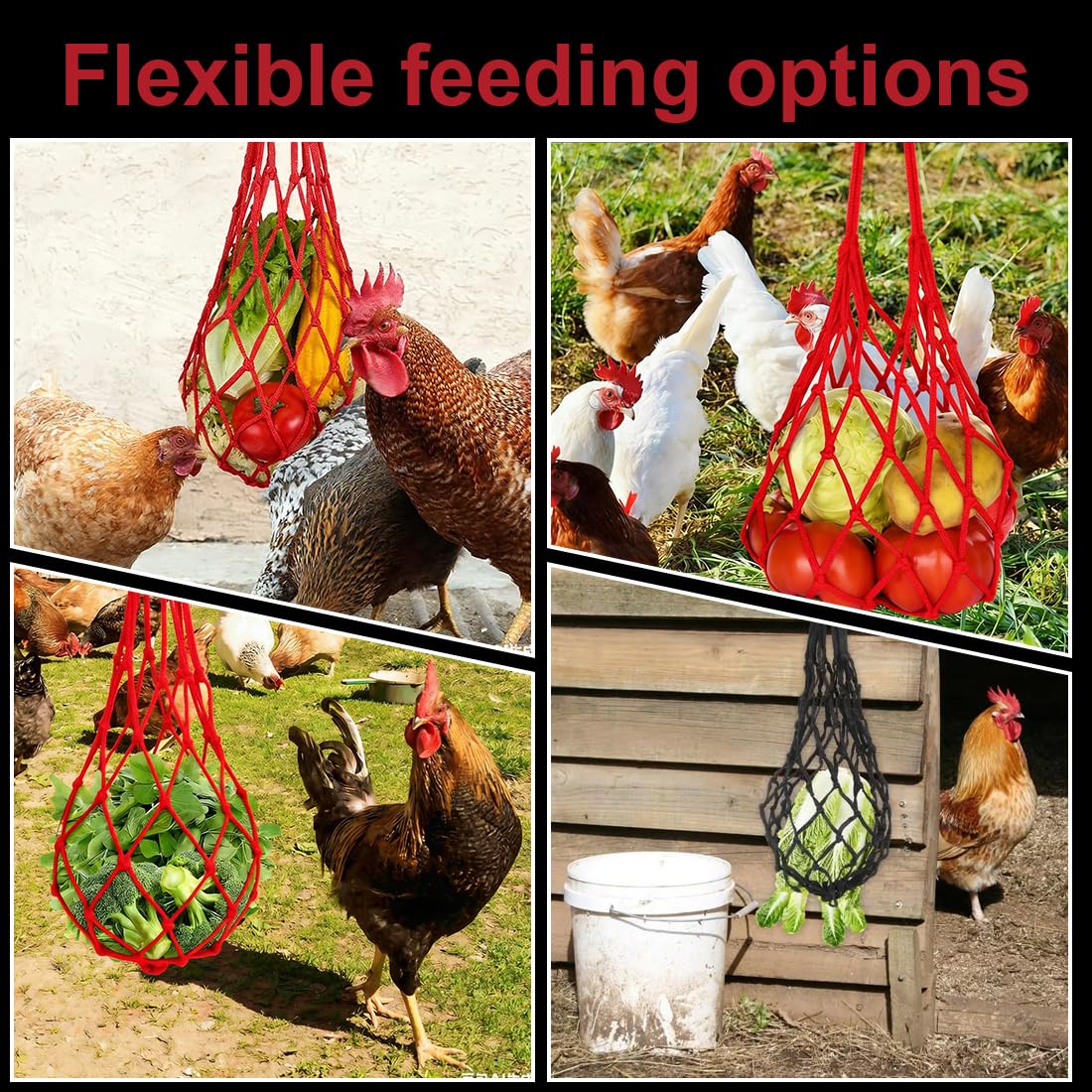 YAYNO 2 Stück Hähnchen Futterautomat Fütterungs Netzbeutel Huhn Gemüsehalter Hühnerstall Zubehör Hühner Futternetz zum Aufhängen für Enten Gänse Vögel YAYNO 2 Stück Hähnchen Futterautomat Fütterungs Netzbeutel Huhn Gemüsehalter Hühnerstall Zubehör Hühner Futternetz zum Aufhängen für Enten Gänse Vögel