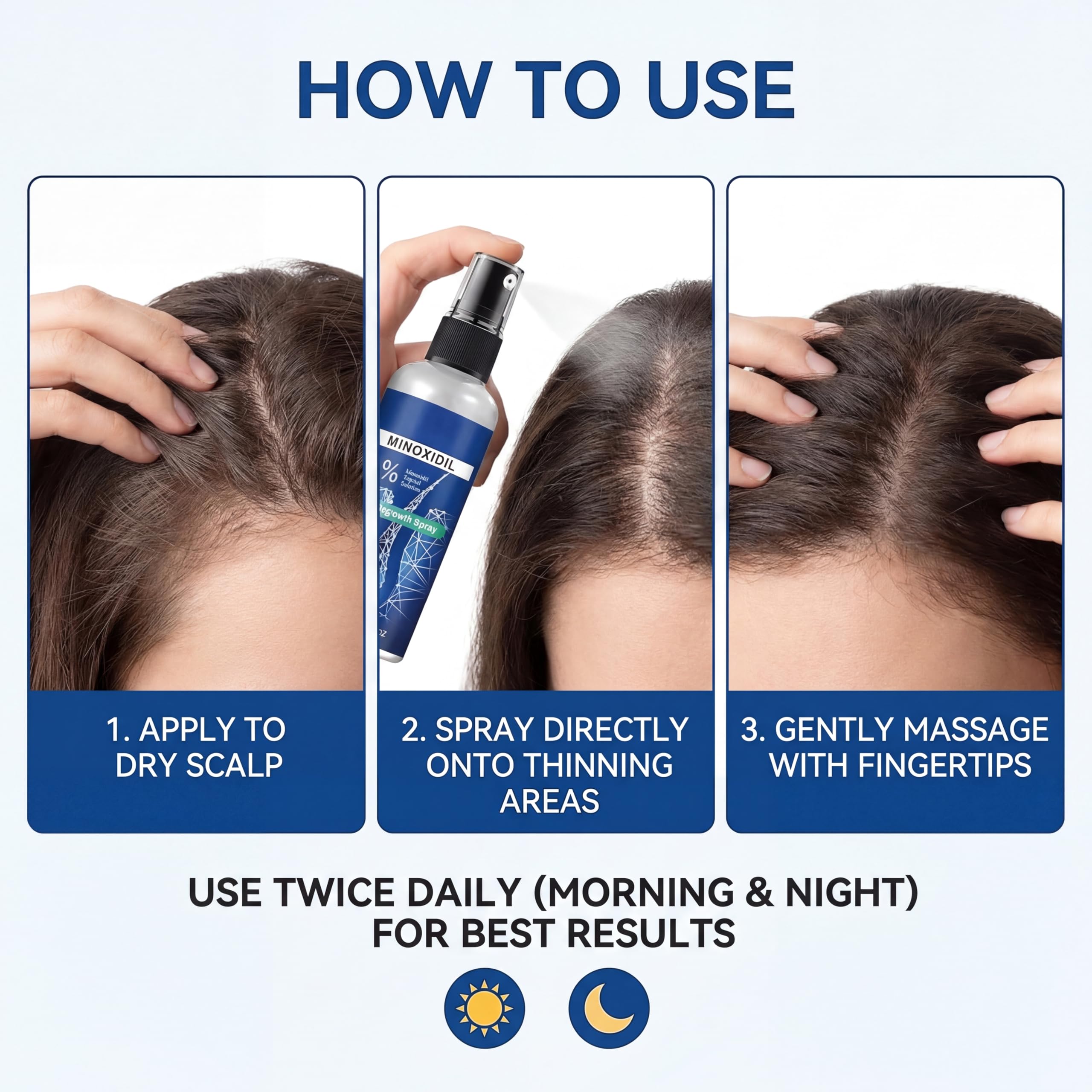 Minoxidil Hair Serum spray for Men and Women, 5% Minoxidil Hair Serum，promotes hair growth, makes hair and beard thicker and fuller-60ml — view 5