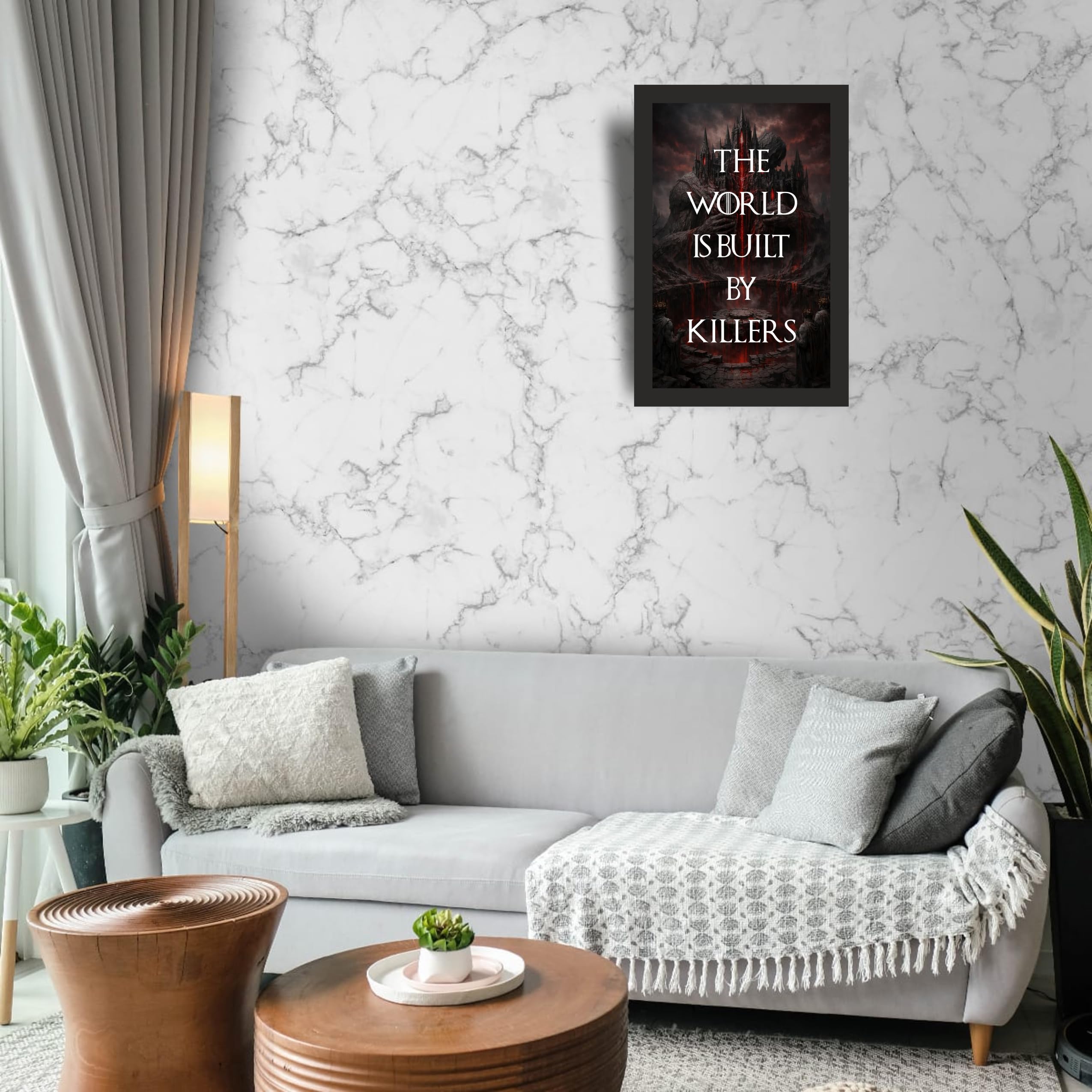 World Built by Killers Red Castle Photo Frame A4 Black