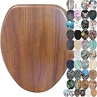 Vista 33 de SANILO Asiento de inodoro de madera con cierre suave [alargado] – Asiento de madera moldeada decorativo, silencioso y de cierre lento – Con fuertes