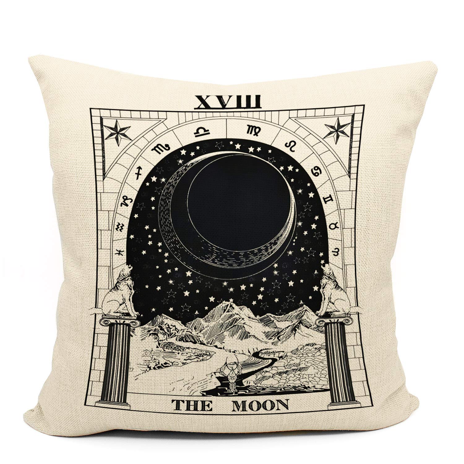 Tarot the Moon Throw Pillow Case Gift for Daughter Sister Gift for Astrology Lovers Girl Room Decor Gifts