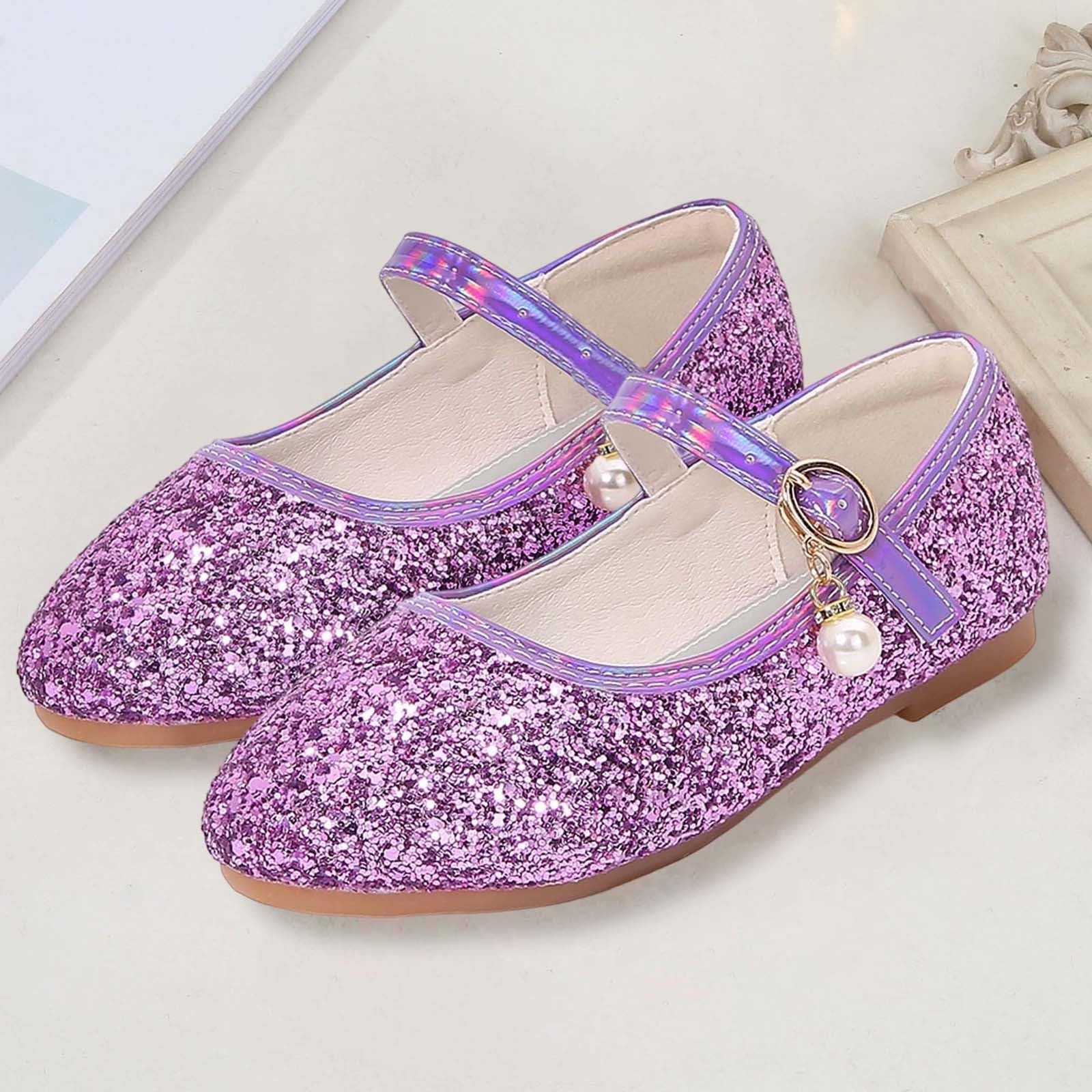 Scarpe Principessa - Ballerine Bambina Scarpe Glitterate per Ragazza Bambina Bimba, Scarpette Cosplay con Paillettes Eleganti per Festa Cerimonia