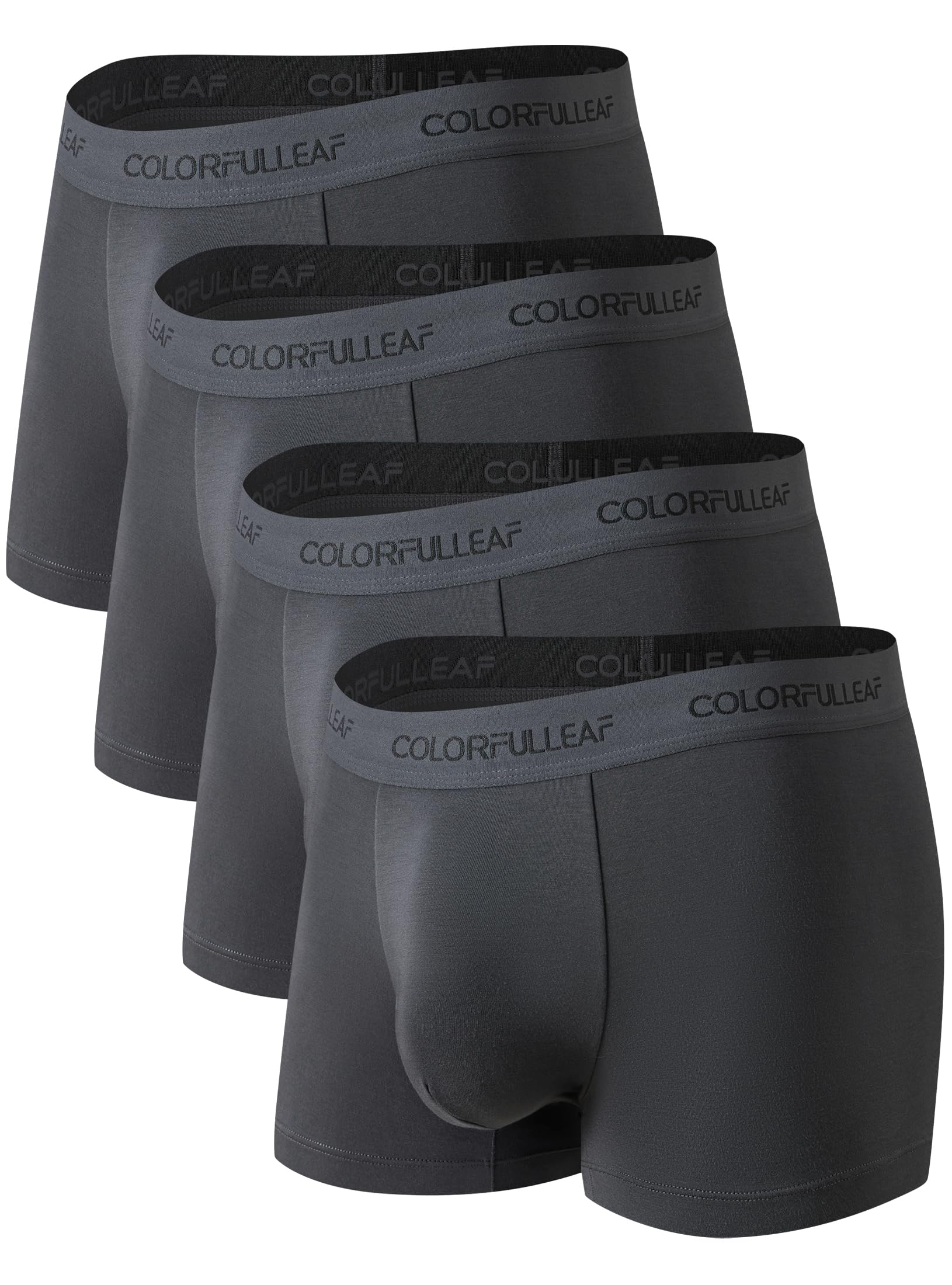 COLORFULLEAF Men's Everyday Underwear Moisture Wicking Breathable Boxer Briefs Basic Trunk Underwear with 3D-Pouch