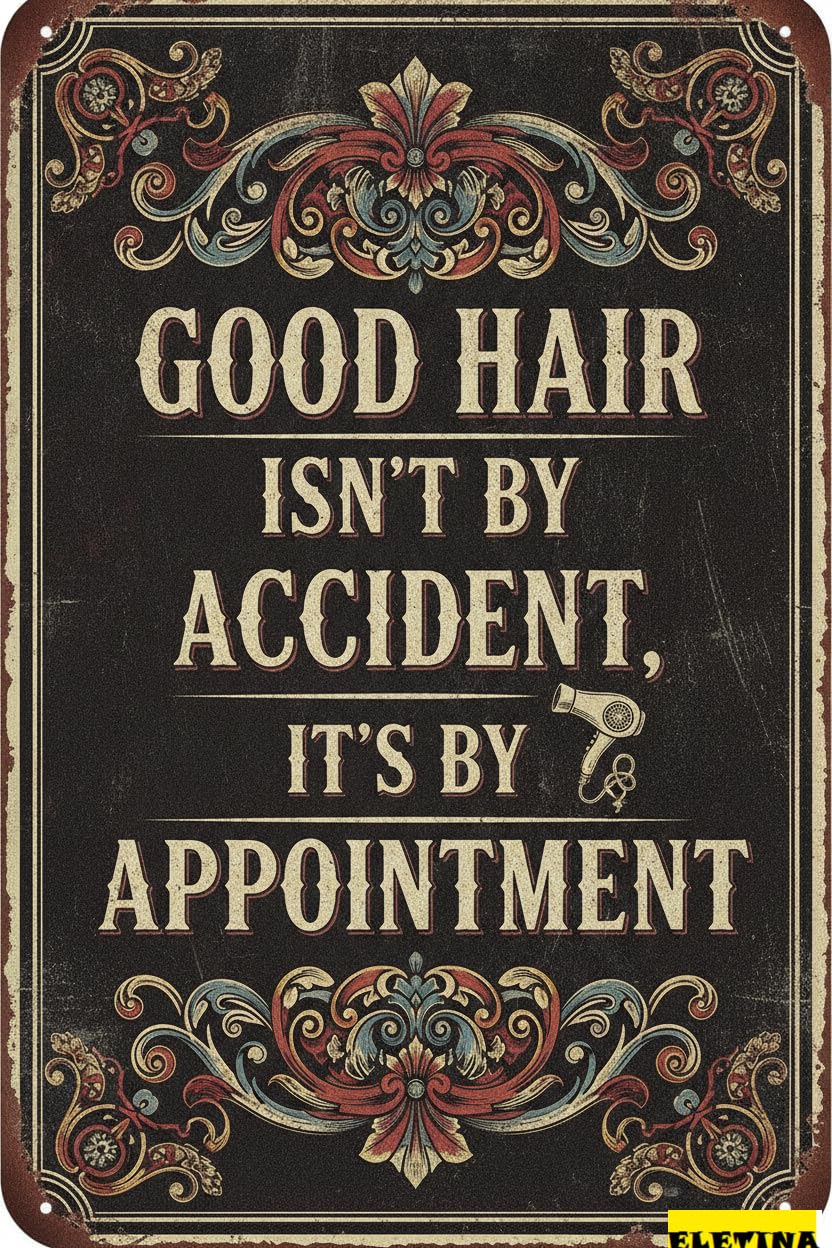 Personalized Sign for Man Cave Metal 8x12 Inch, Hair Salon Make An Appointment Vintage Tin Barbershop Wall Decor Private Property Decorative
