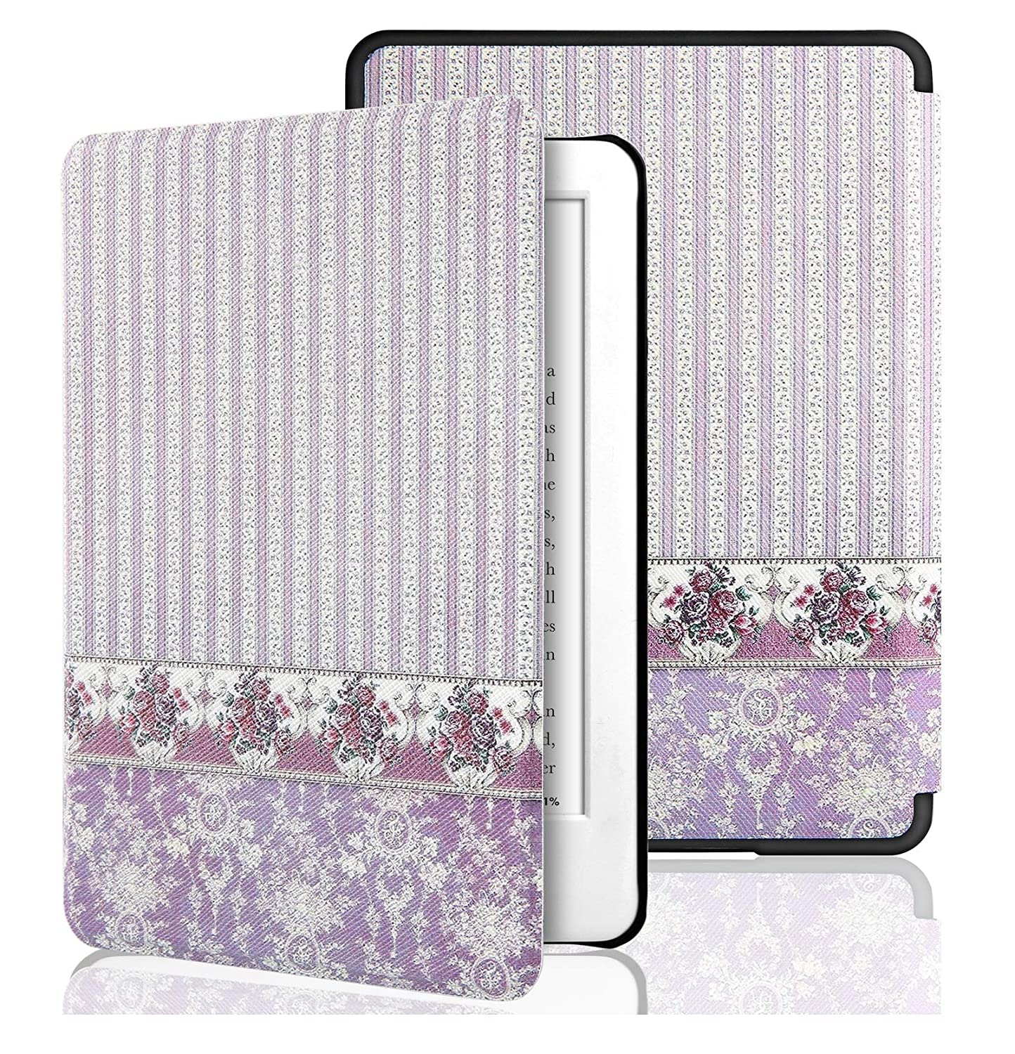 SwooK Classic Printed Magnetic Flip Cover Case for 6.8" Kindle Paperwhite 11 11th Generation 2021 / Kindle Paperwhite Signature Edition Soft Back Flip Cover Case (Vintage Wall)-image-5