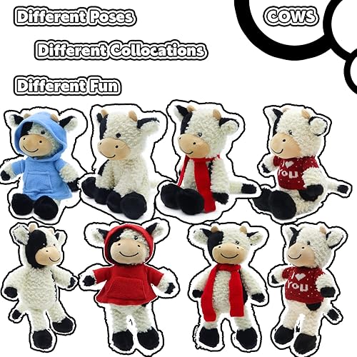 Miniatura 9 de RELIGES 9" Cute Cow Stuffed Animals Soft Cuddly Cow Plush Stuffed Animal Birthday Gifts for Boys and Girls, Plush Animal Decorations