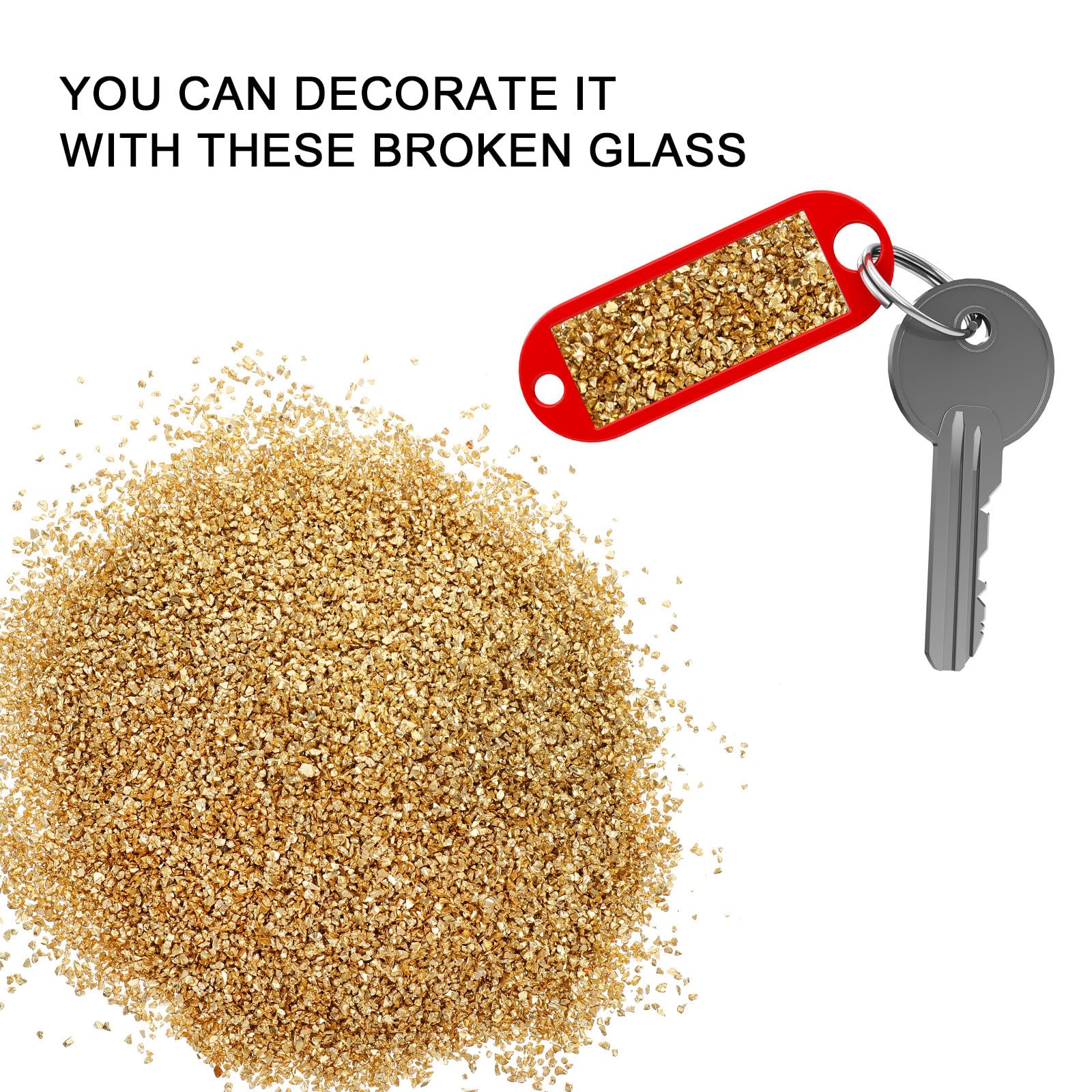 PRETYZOOM Materiale per Lavoretti Creativi Vetro Irregolare Oro 500g per Decorazioni Artigianali e Borse Effetto Metallico Brillante
