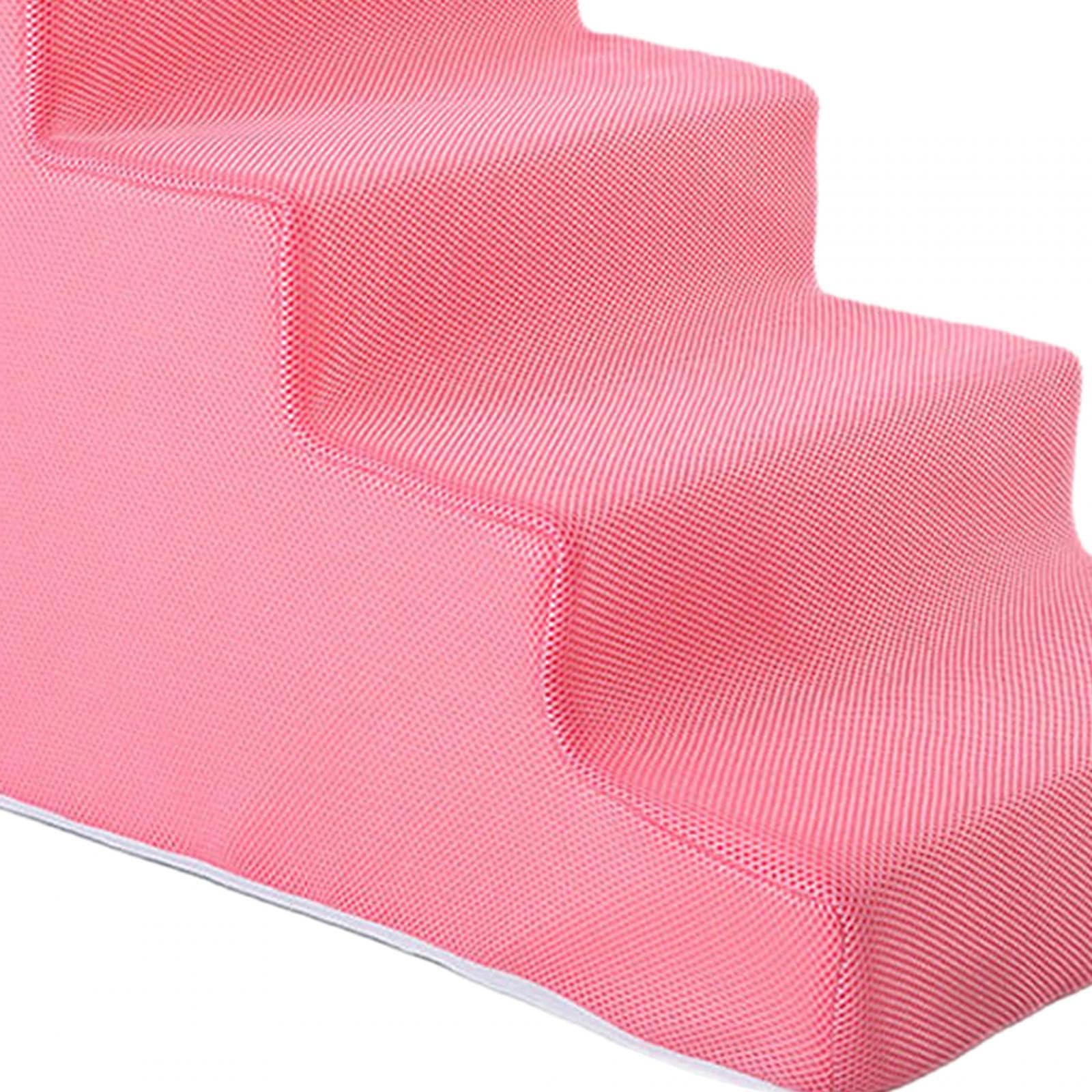 rockible Scaletta per Animali Domestici Scale per Animali Domestici Gradini per Cani Antiscivolo Rampa per Gatti per Divano Divano Letto Arrampicata in Auto, Rosa 4 passaggi