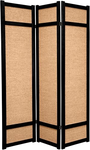 Miniatura 2 de Oriental Furniture Pantalla Shoji de yute de 6 pies de alto 5 paneles miel