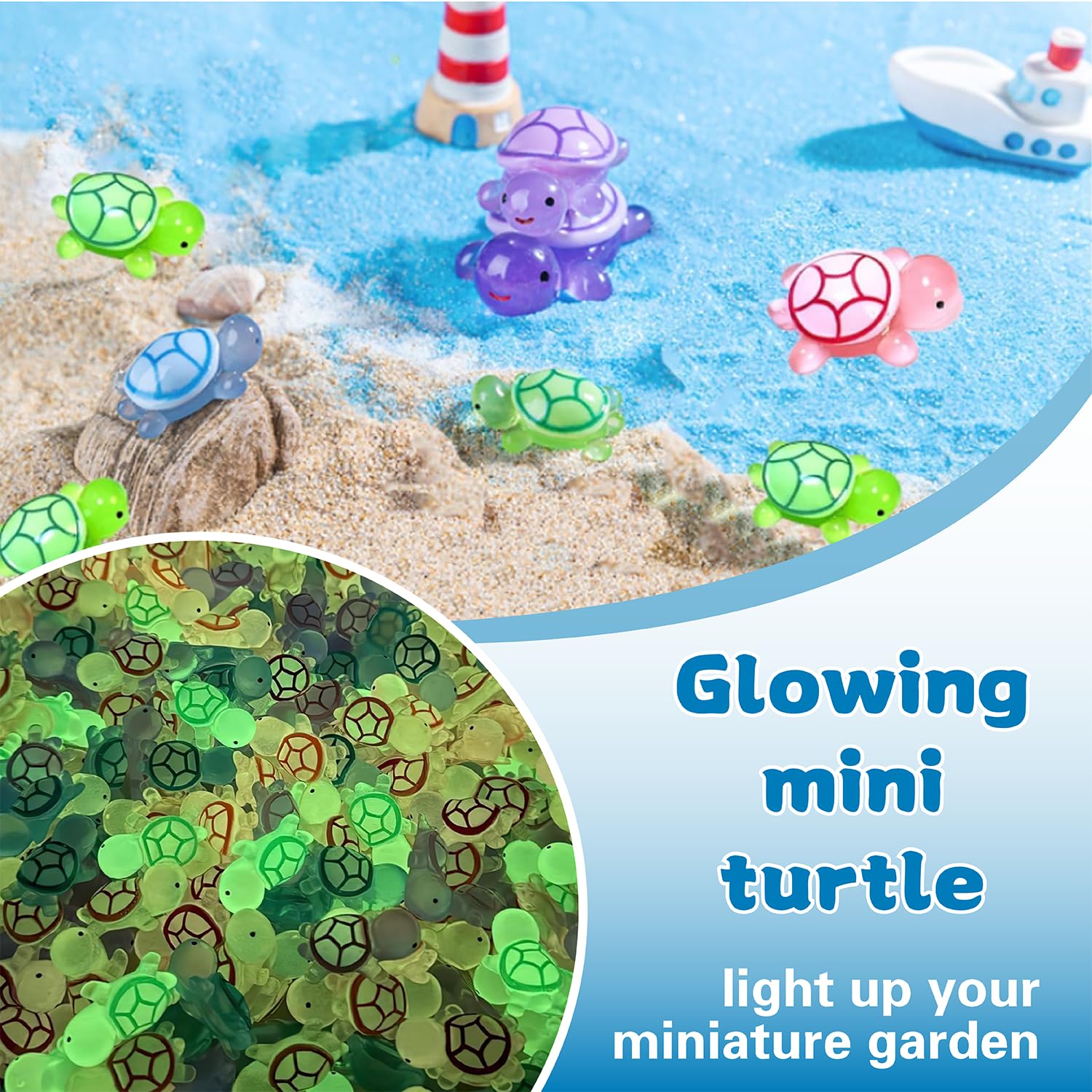 60 Mini Statuette Luminose Di Tartarughe In Resina - 2 Cm - Piccole Tartarughe Che Si Illuminano Al Buio Per Giocattoli Da Bagno, Micro Scenari Fai Da Te, Giardino Fatato