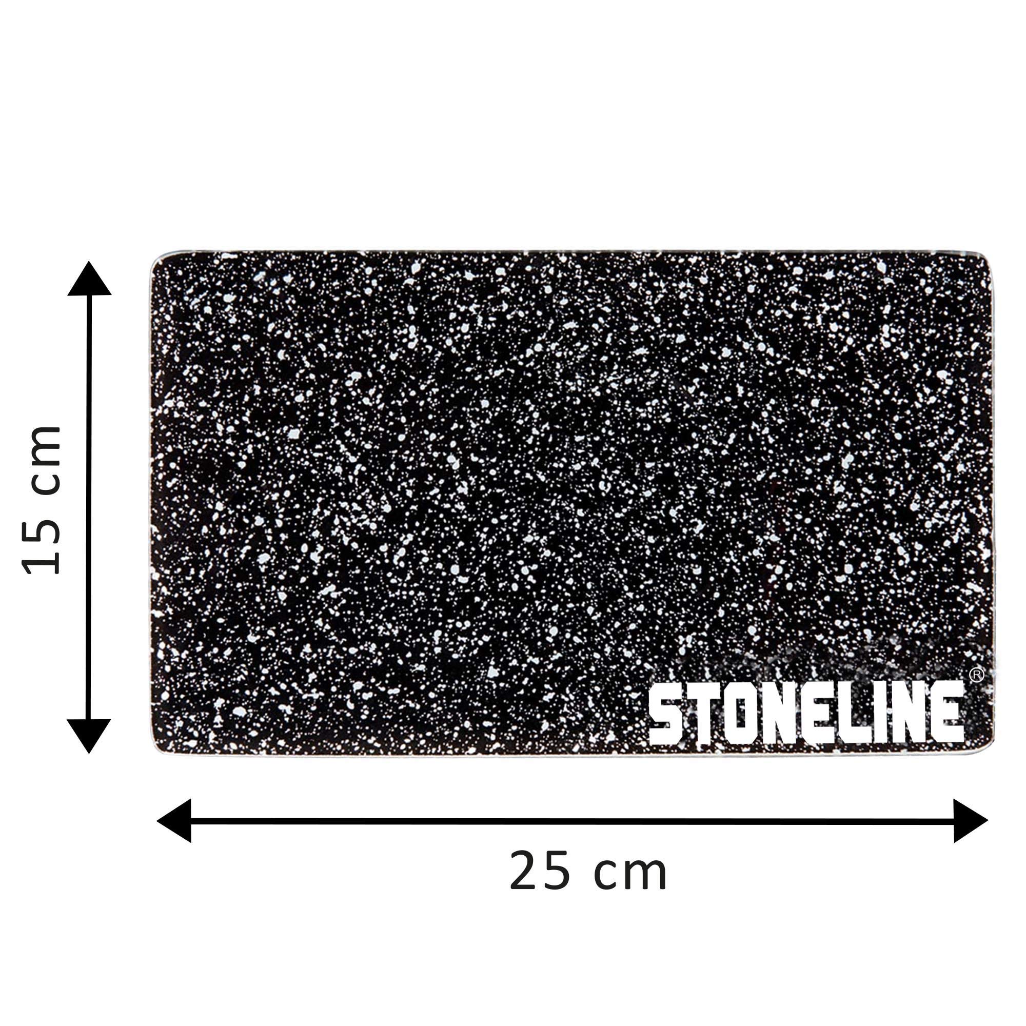 STONELINE Planche à Découper en Verre, Lot de 4 Planches 25 x 15 cm, aspect STONELINE, Résistant à la Chaleur, Planches à Découper pour Légumes, Fruits, Viande et Poisson