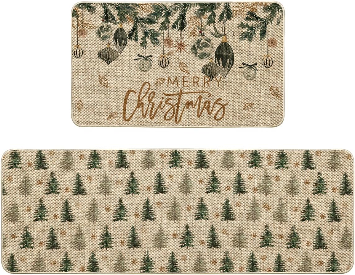 Artoid Mode Xmas Tree Ornament Merry Christmas Kitchen Mats Set of 2, Winter Low-Profile Home Decor Kitchen Rugs for Floor – 17×29 and 17×47 Inch Artoid Mode Xmas Tree Ornament Merry Christmas Kitchen Mats Set of 2, Winter Low-Profile Home Decor Kitchen Rugs for Floor – 17×29 and 17×47 Inch