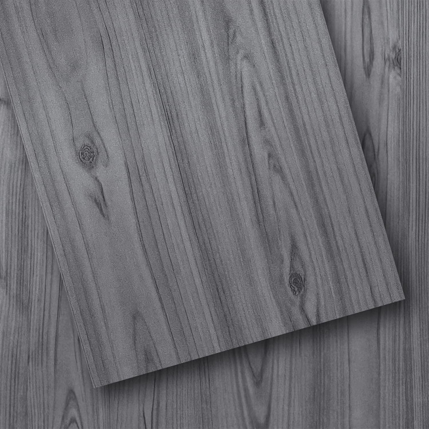 18 Sq. Ft Floor Tiles Peel and Stick Vinyl Floor 36 x 6 inch Luxury Self Adhesive Waterproof Flooring Planks DIY for Kitchen, Living Room, Shops, RV, Wood Look Plank, 12-Pack, Deep Gray