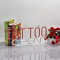 Vista 4 de TATTOO OPEN - Letrero de neón para decoración de pared con interruptor regulable, luz LED de neón para negocios