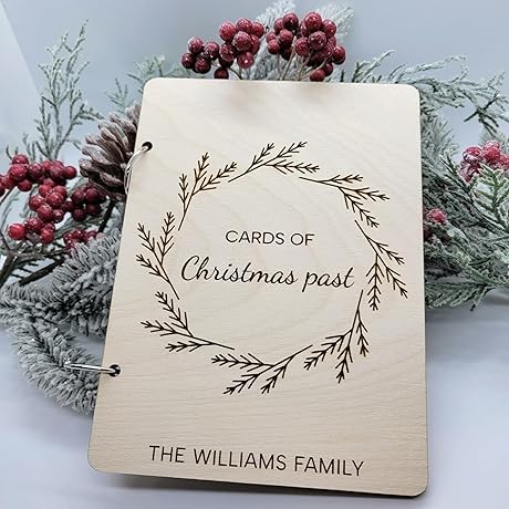 Personalized Christmas Card Holder | Festive Holiday Card Keeper & Organizer