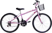 Bicicleta Aro 24 Feminina 18 Marchas Saidx Quadro em Aço Freio V-Brake