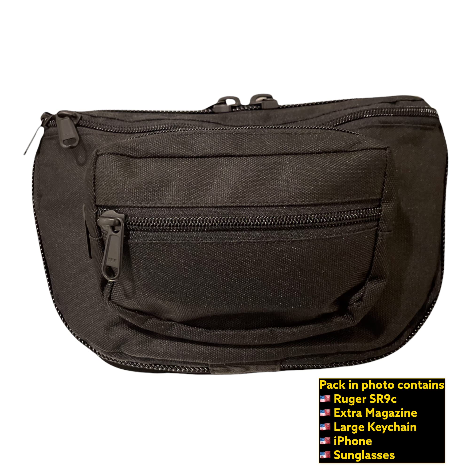 Medium - DTOM Concealed Carry Fanny Pack Cordura Nylon-Black