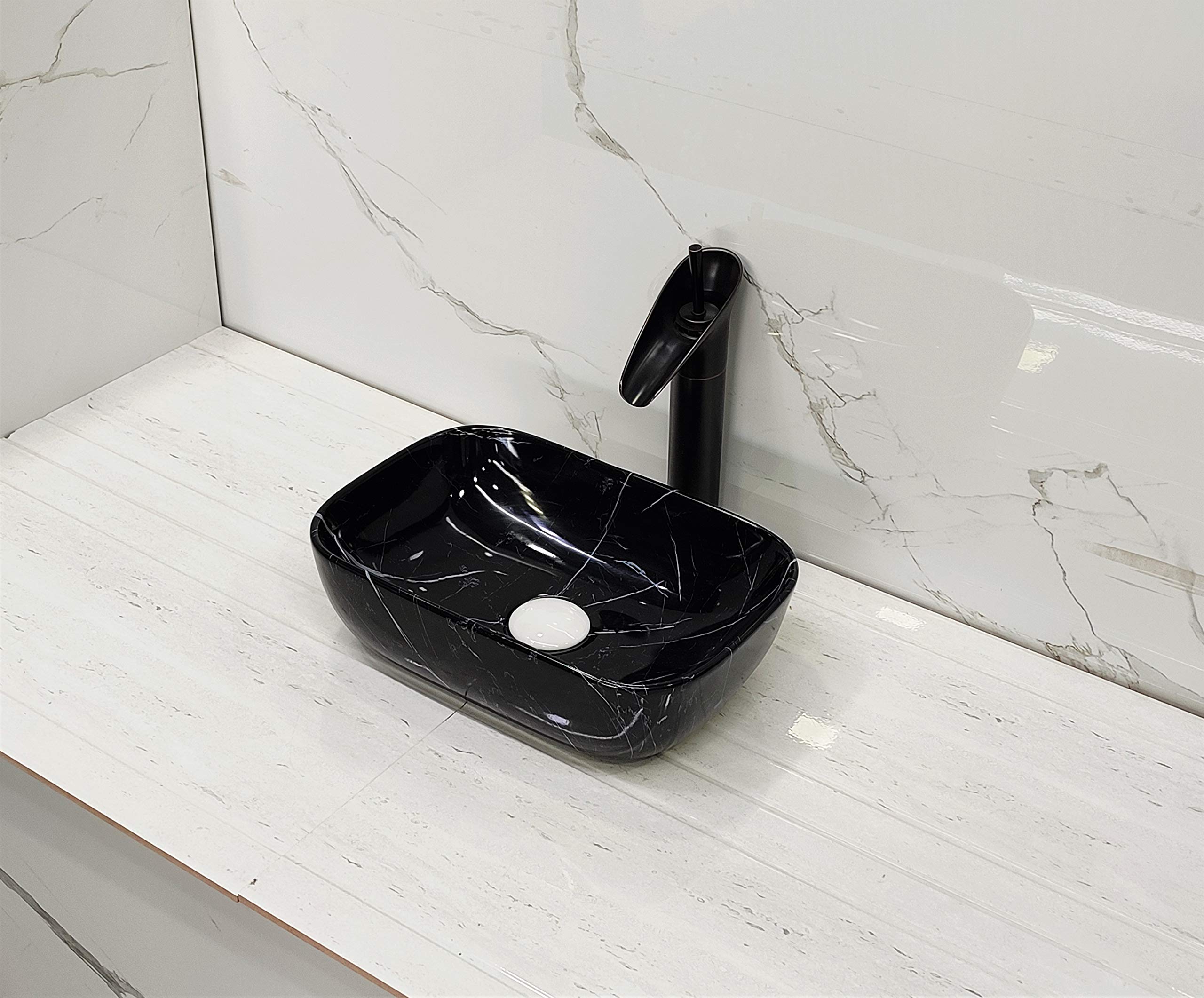 See full amazon price history chart for RIYA ENTERPRISE Art Wash Basin Countertop, Tabletop Ceramic Bathroom Sink/Basin (BLACK MARBLE,14 * 10 * 4.5 inches) RIYA ENTERPRISE Art Wash Basin Countertop, Tabletop Ceramic Bathroom Sink/Basin (BLACK MARBLE,14 * 10 * 4.5 inches) (B09T3PB2M4) Amazon Price History, Amazon Price Tracker