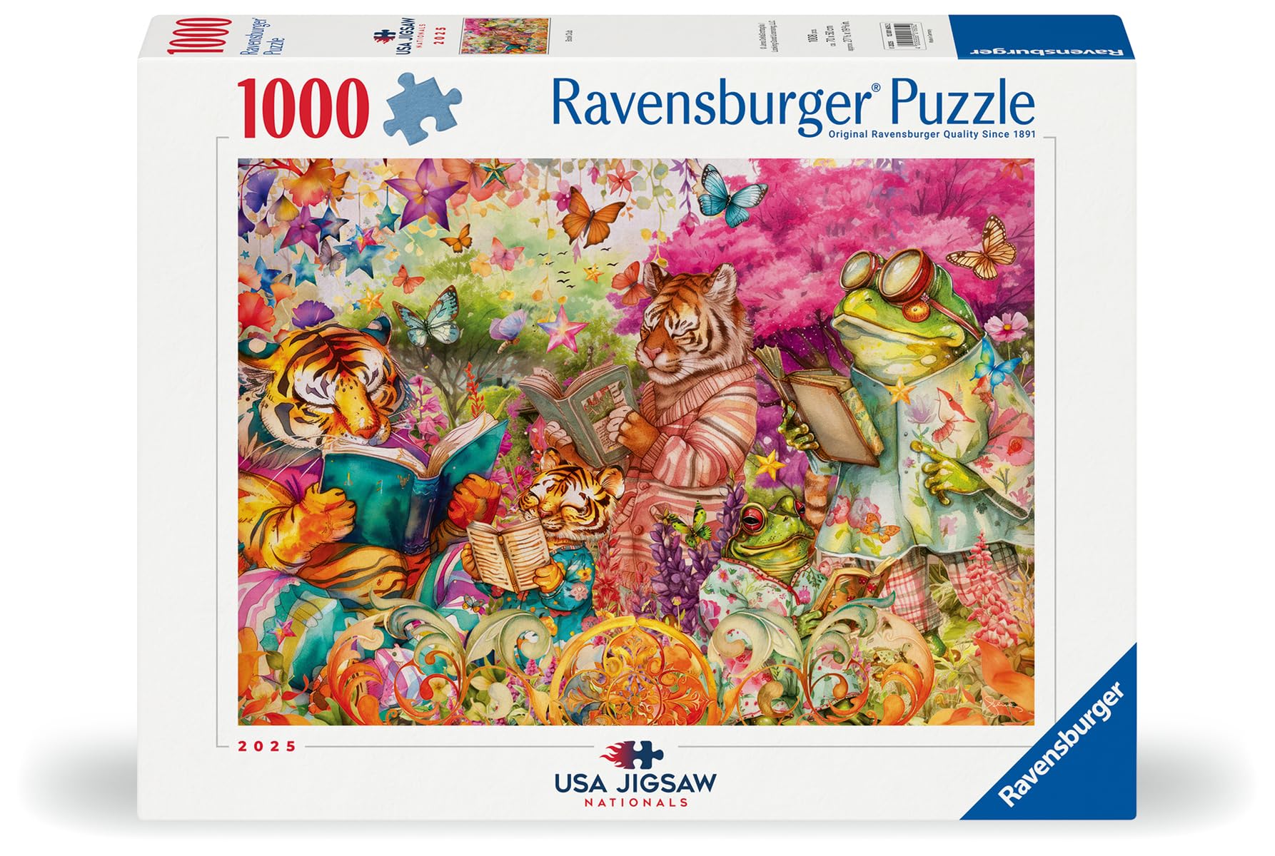 Ravensburger USA Jigsaw Nationals – Club de Lecture – Puzzle de 1000 pièces – Scène Confortable sur Le thème de la Lecture – Amusement Relaxant et créatif pour Les Amateurs de Livres – À partir de 14