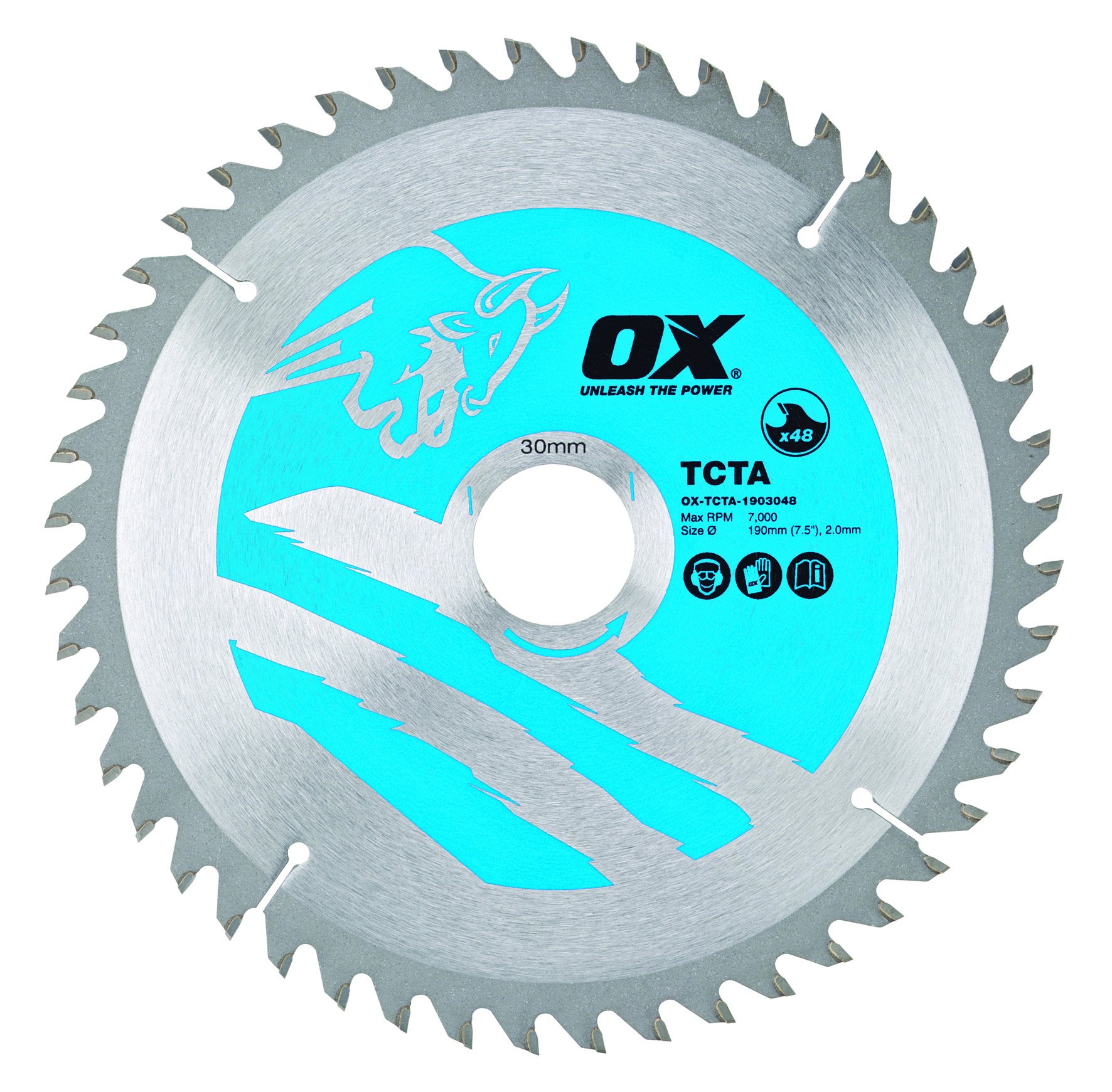 Ox Tools Silver/ Blue Ox Alu/Plastic/Laminate Cutting Circular Saw Blade 190/30Mm, 48 Teeth Tcg