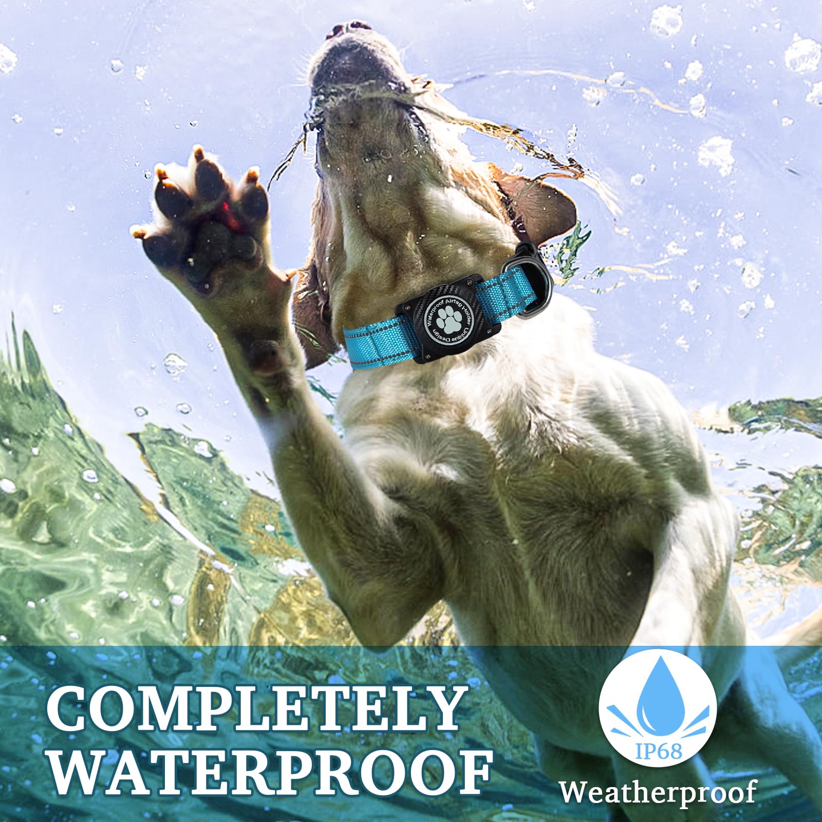 Nylon-Hundehalsband Mit AirTag-Halterung – Reflektierend, Wasserdicht, Sicherheitsschnalle