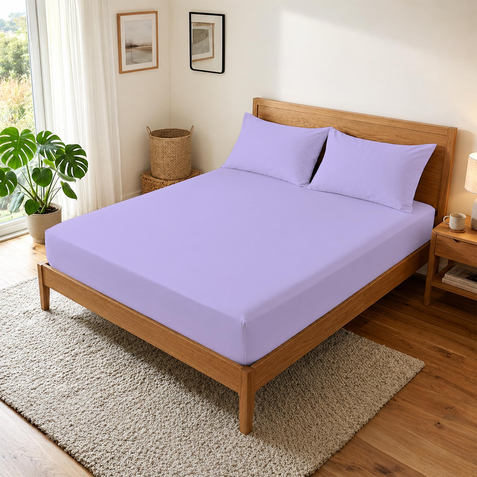 DANYDude 40 cm Deep Small Double Fitted Sheet 100% Egyptian Cotton 400 Thread Counts Bed Sheet With Fully Elastic Corner For Comfortable Bedding — image 1