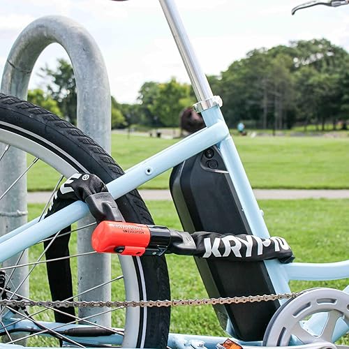 Miniatura 4 de Kryptonite 1016 Evolution - Cadena de bicicleta integrada de 9.7 libras, cadena de acero de 5.25 pies de largo con llaves para bicicletas bicicletas