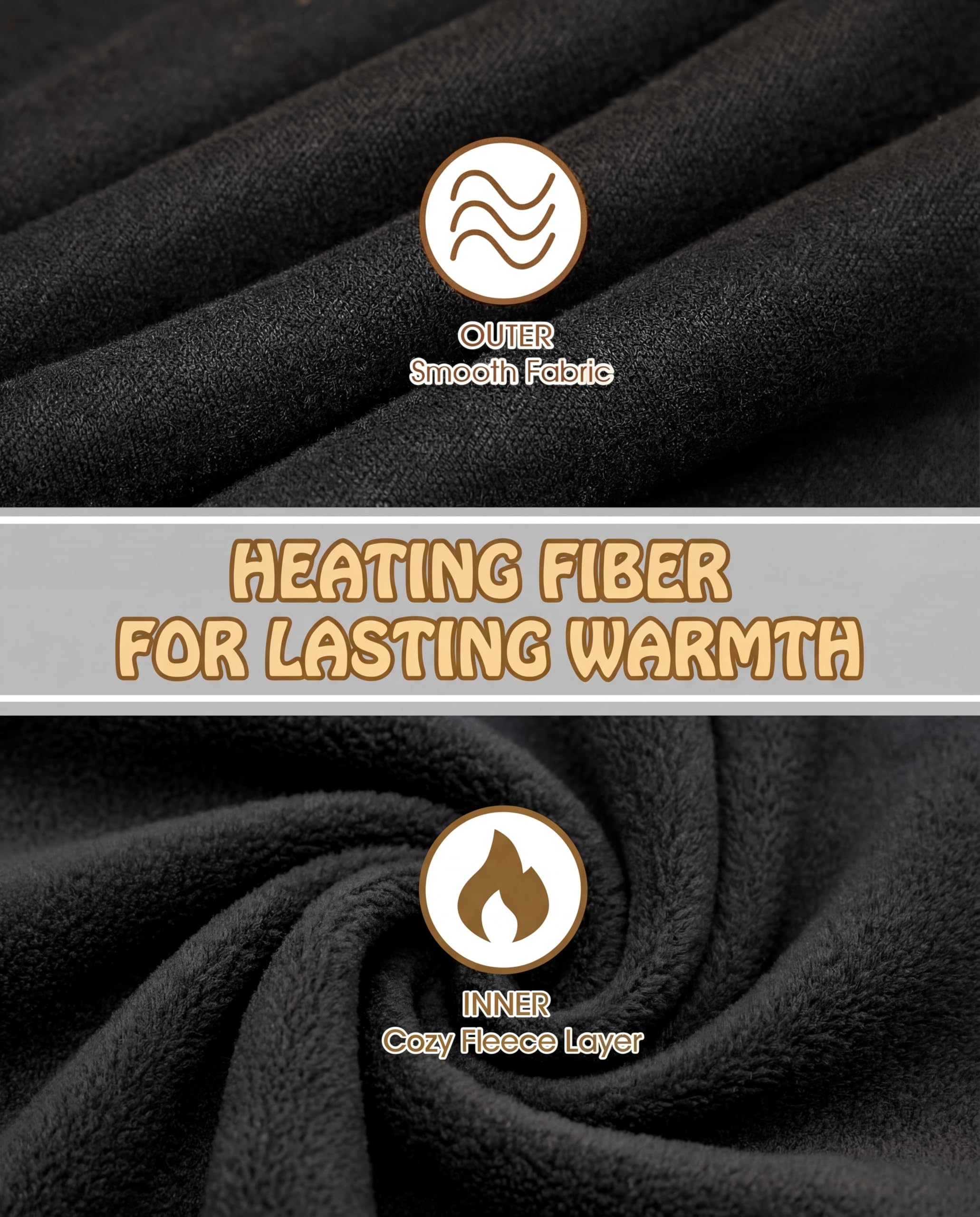 4 Pieces Fleece Lined Thermal Underwear Set for Women Long Johns Base Layer Winter Cold Weather Soft Warm Top Bottom
