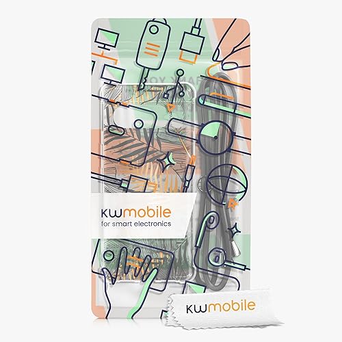 Miniatura 7 de kwmobile Funda cruzada compatible con Google Pixel 8 Pro, diseño de hojas de palmera, color amarillogristransparente