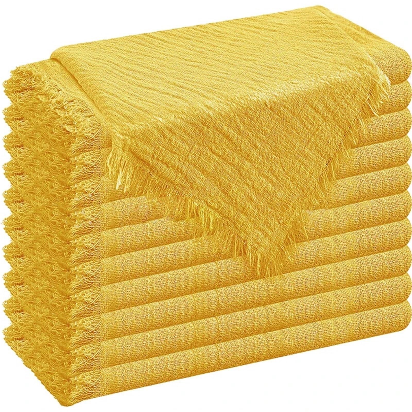 Servilletas de Tela Servilletas de Tela Borde pequeño absorbentes, 40x40cm, 2/6/12 Uds., adecuadas for decoración Mesa Restaurante, servilletas(Orange 12pcs)