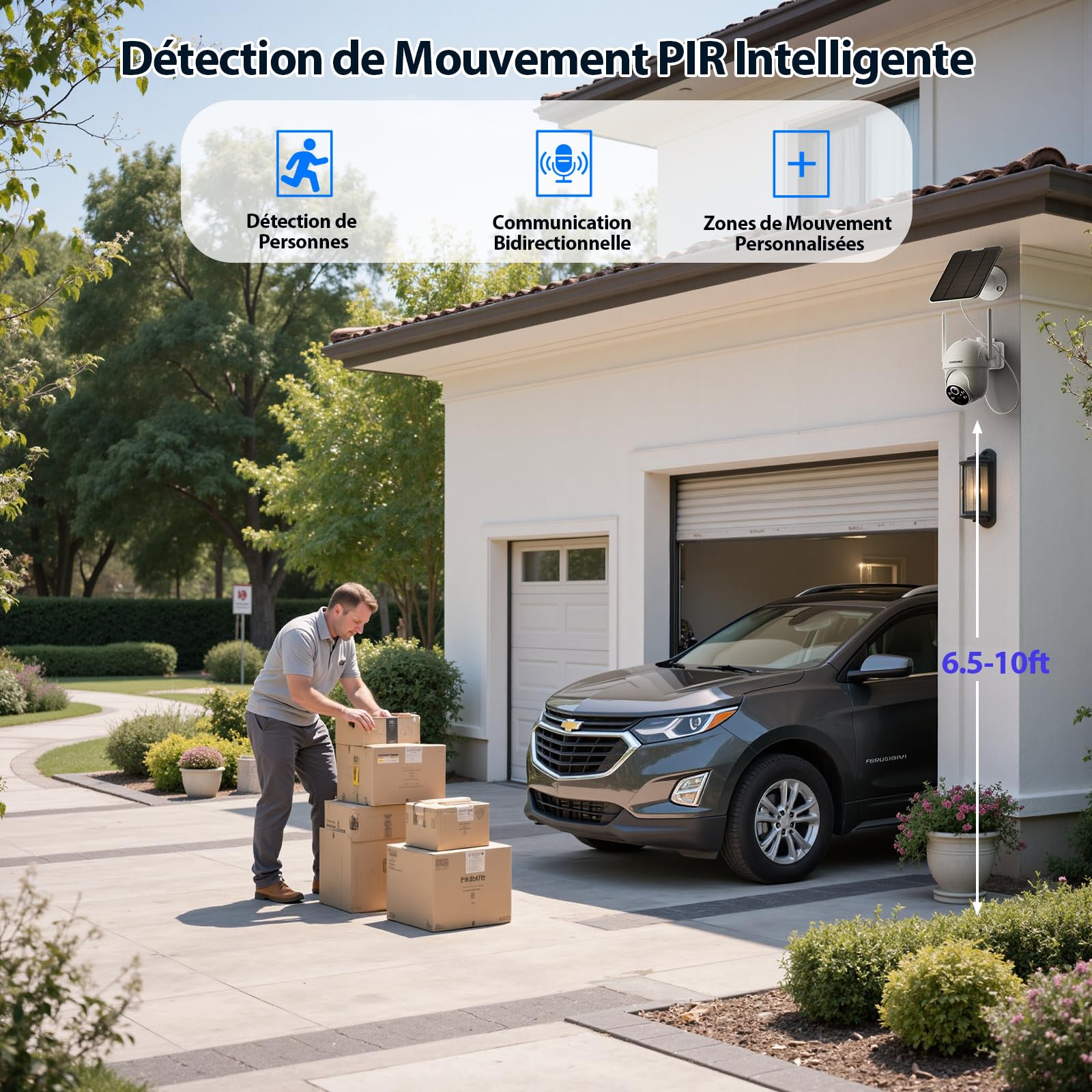 2K/4MP Camera Surveillance WiFi Exterieure sans Fil, Kit 4 Caméras