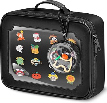 Ytonet Enamel Pin Trading Book 6 Pages, Pin Display Bag with Removable Pin Board, Pins Display Case with Cute Ita Pouch for Collectors, Pin Holder for Travel Souvenir, Brooches, Earring