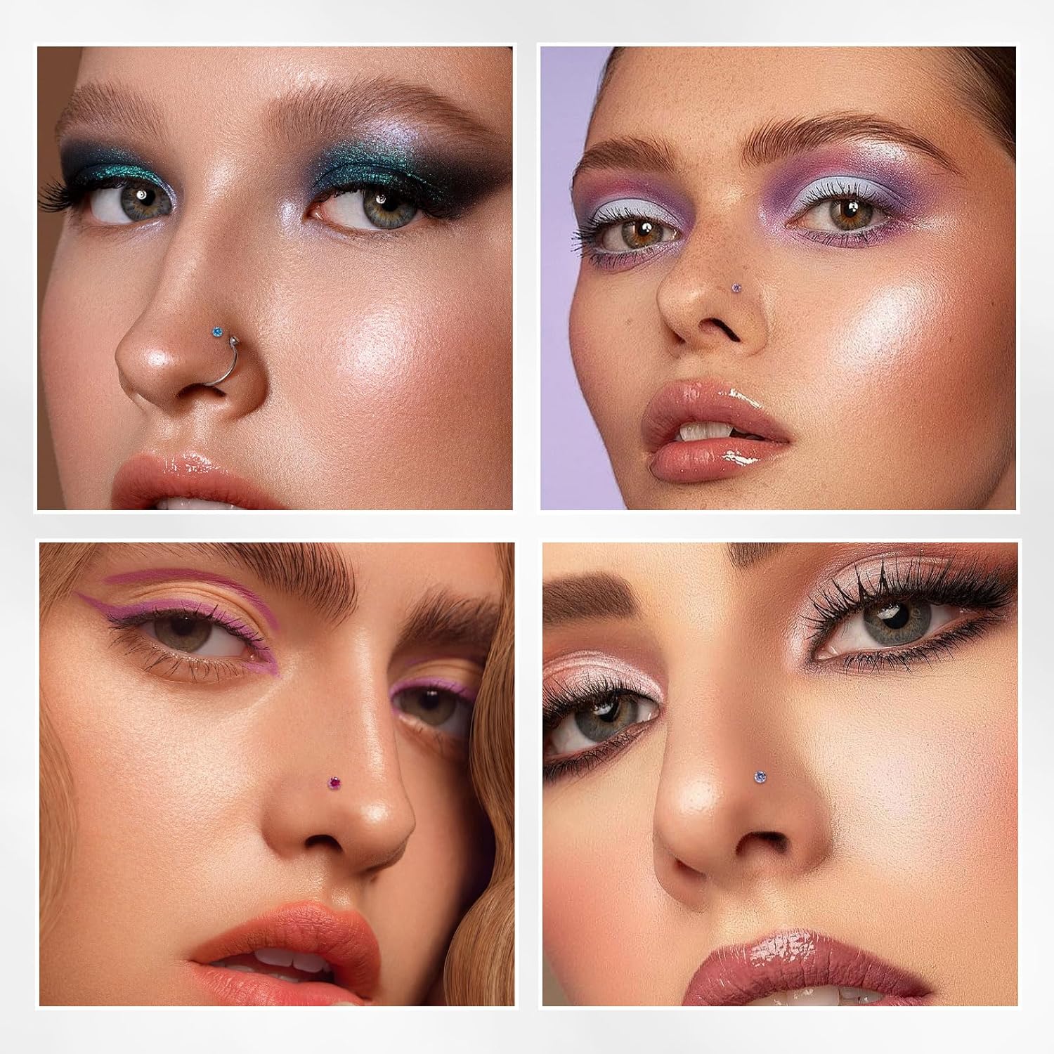 Small Birthstone Nose Stud, 20G Nostril Solid 3mm Round CZ Nose Piercing Jewelry for Women Men Hypoallergenic Gold Nose Ring Stud with Tiny CZ Diamond - Image 7