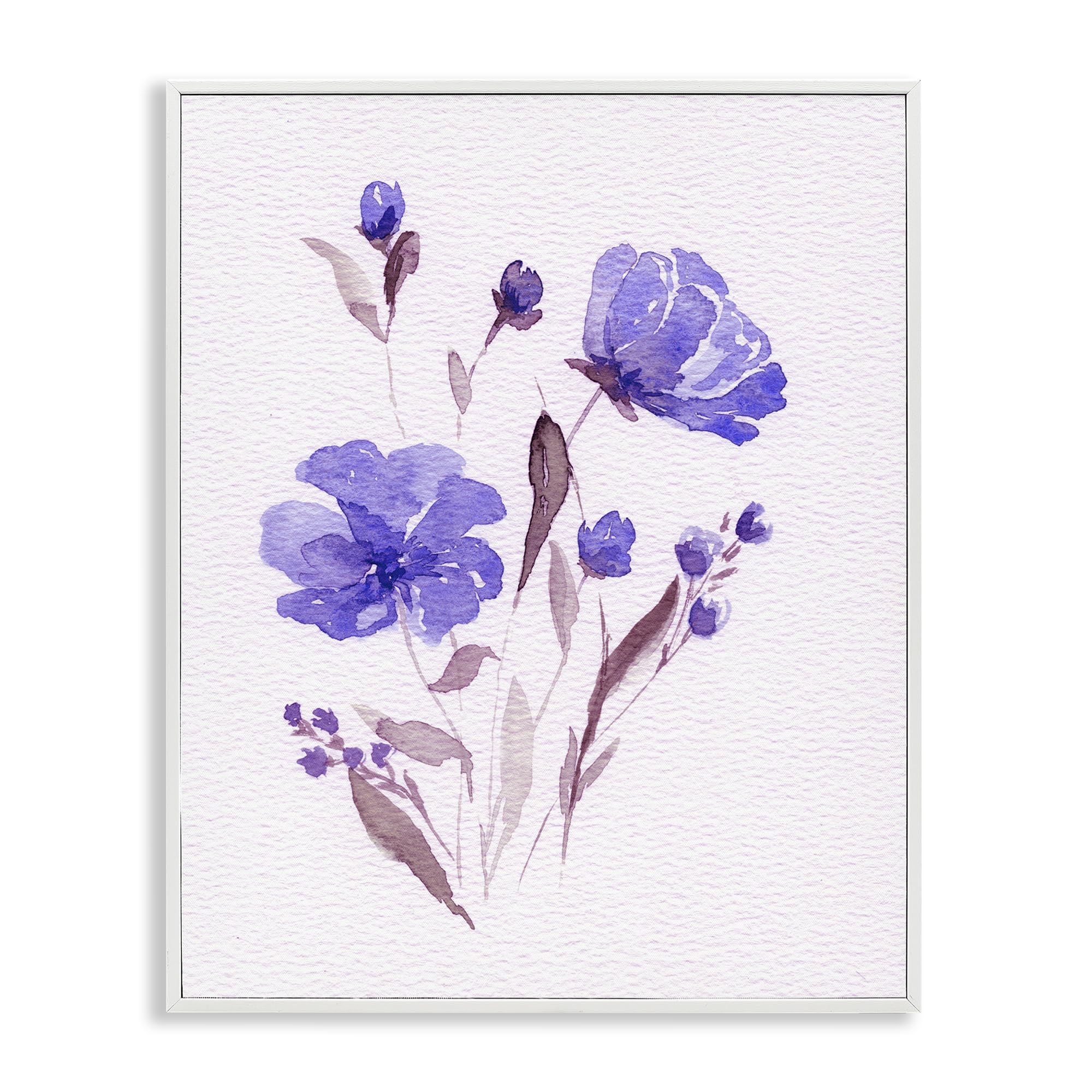 'Watercolor Purple Flowers'| Framed Giclee Art