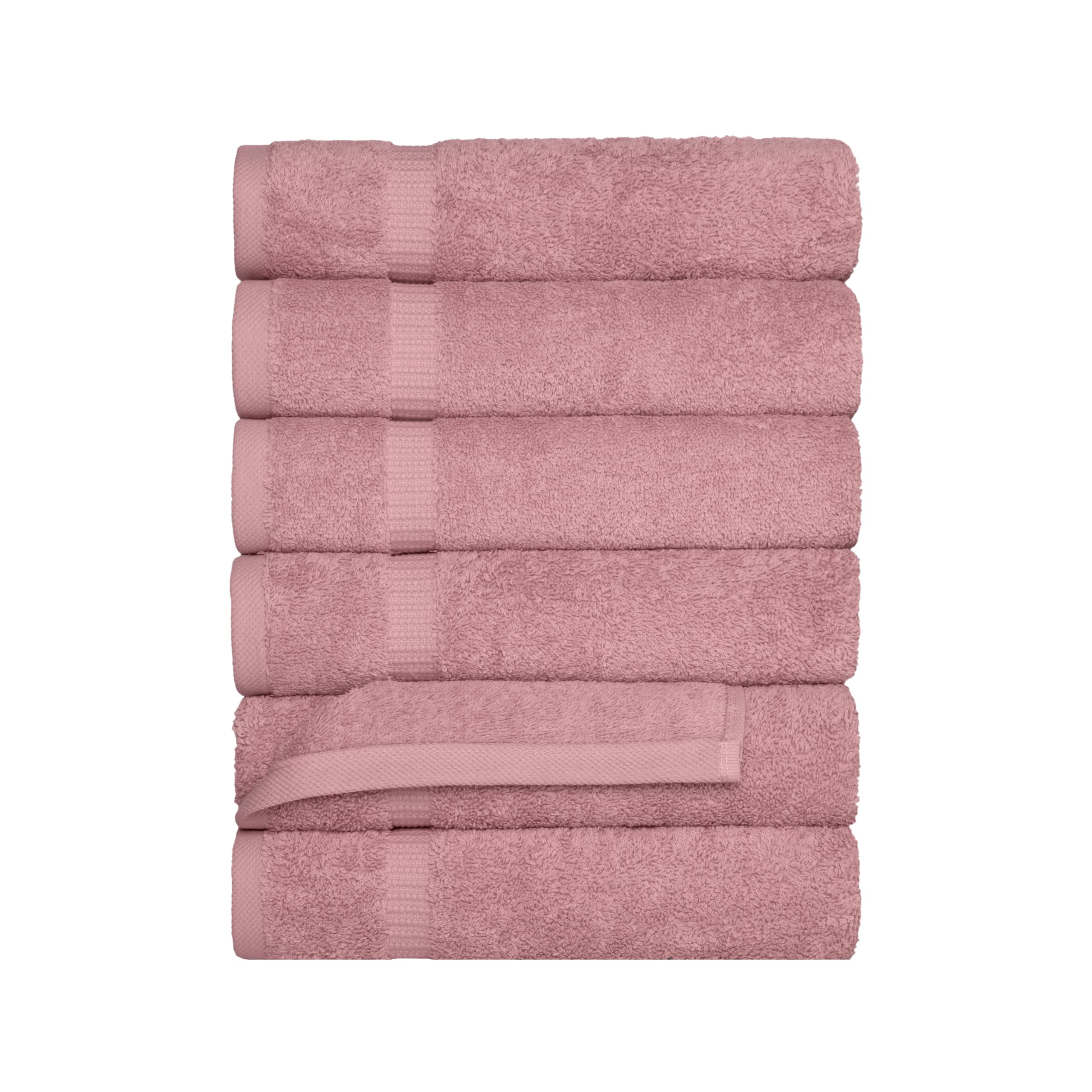 SALBAKOS 100% Turkish Cotton Hand Towel Set of 6 16x30 inch | Heirloom Quality | Hotel & Spa Collection | Ultra Soft, Super Absorbent, Long Lasting