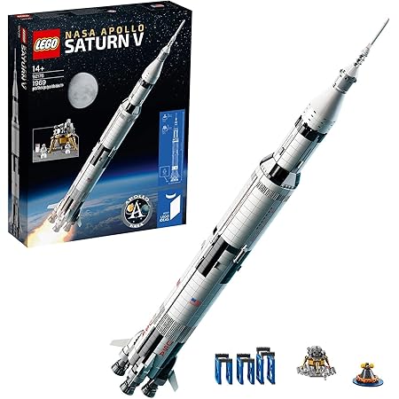 LEGO 92176 Ideas NASA Apollo Saturn V Space Rocket and Vehicles, Spaceship Collectors Building Set with Display Stand [Amazon Exclusive]