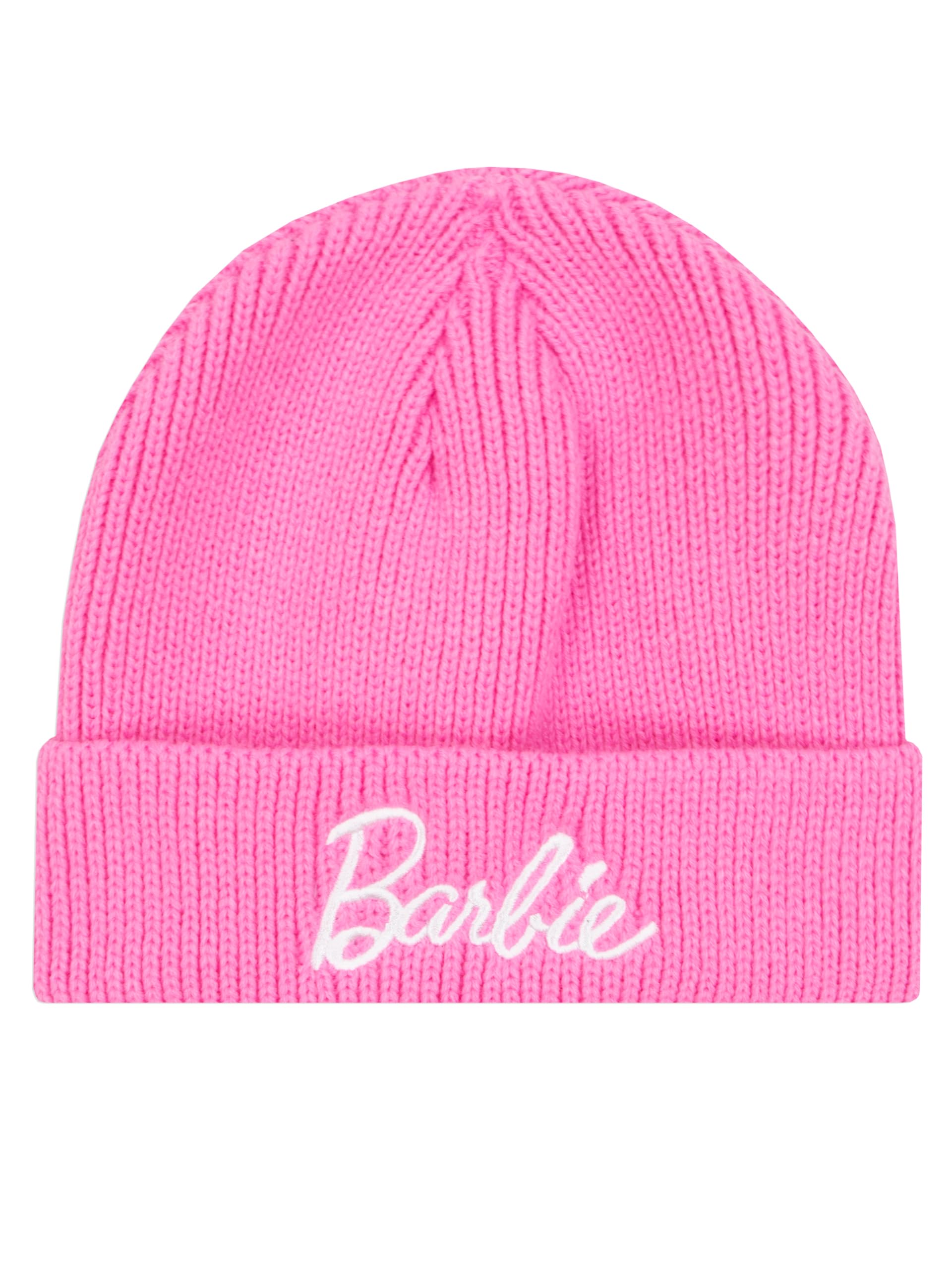 Barbie Hat | Kids Beanie Hat | Knitted Girls Hats | Winter Girls‘ Hats & Caps | One Size Pink