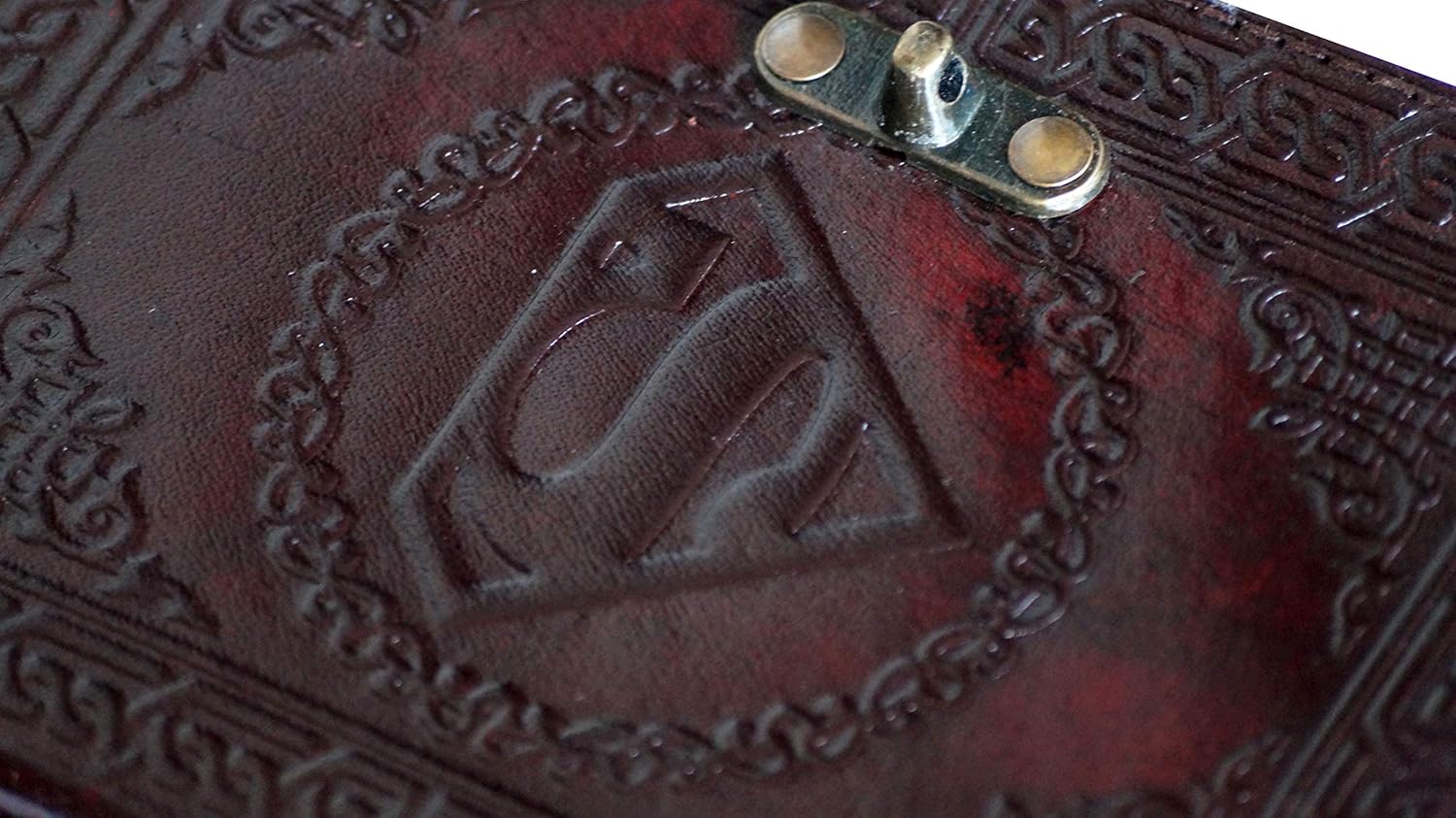 Handmade Superman Sign Embossed Leather Journal Notebook Unlined Paper, Brown Diary Notepad Gift Travel Notebook Journal , Sister Mom Gifts For Her College Gifts , Gratitude Present Unique Gifts, Graduation Gifts , Novelty Gifts , Birthday Gifts 7 x 5 Inches (Brown) - Image 4