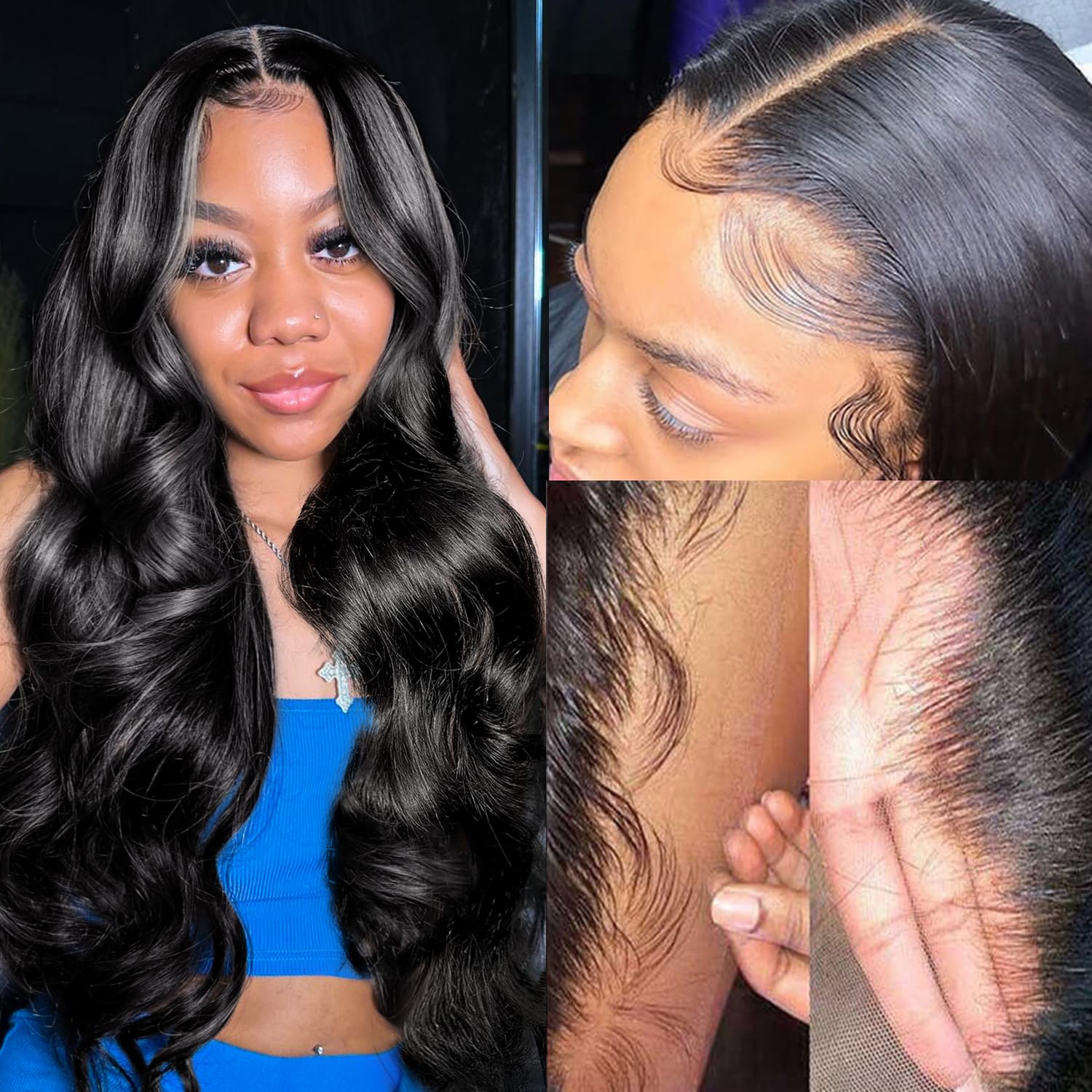 Wgfd 30 inch Body Wave Lace Front Wigs Human Hair 180% Density HD Lace Frontal Wigs 13x6 Lace Front Wigs Human Hair Wigs for Black Women Natural Color