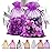 ANZNKU 100 PCS Small Organza Bags 4x6 Inches, Purple Gift Drawstring Pouches For Halloween Party Festival Earrings Cosmetic Favor Mesh Gift Bags