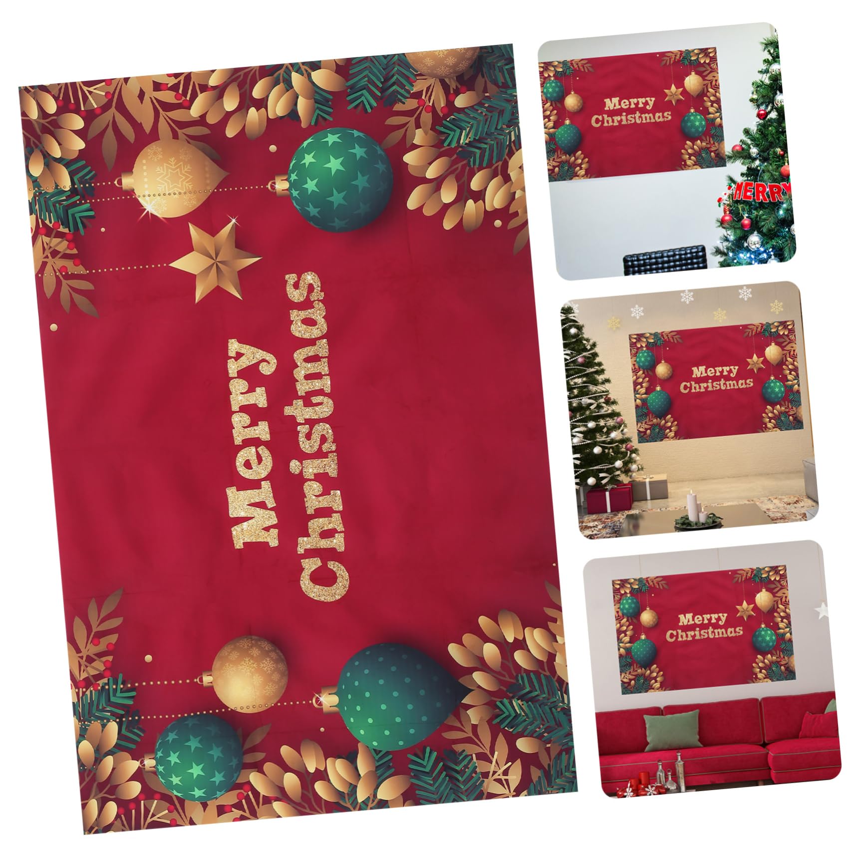 HOMSFOU 5pezzi Sfondo Natalizio Decorativo Per Fotografia Striscione Da Parete Con Atmosfera Festiva Per Decorazioni Domestiche e Feste Di Natale
