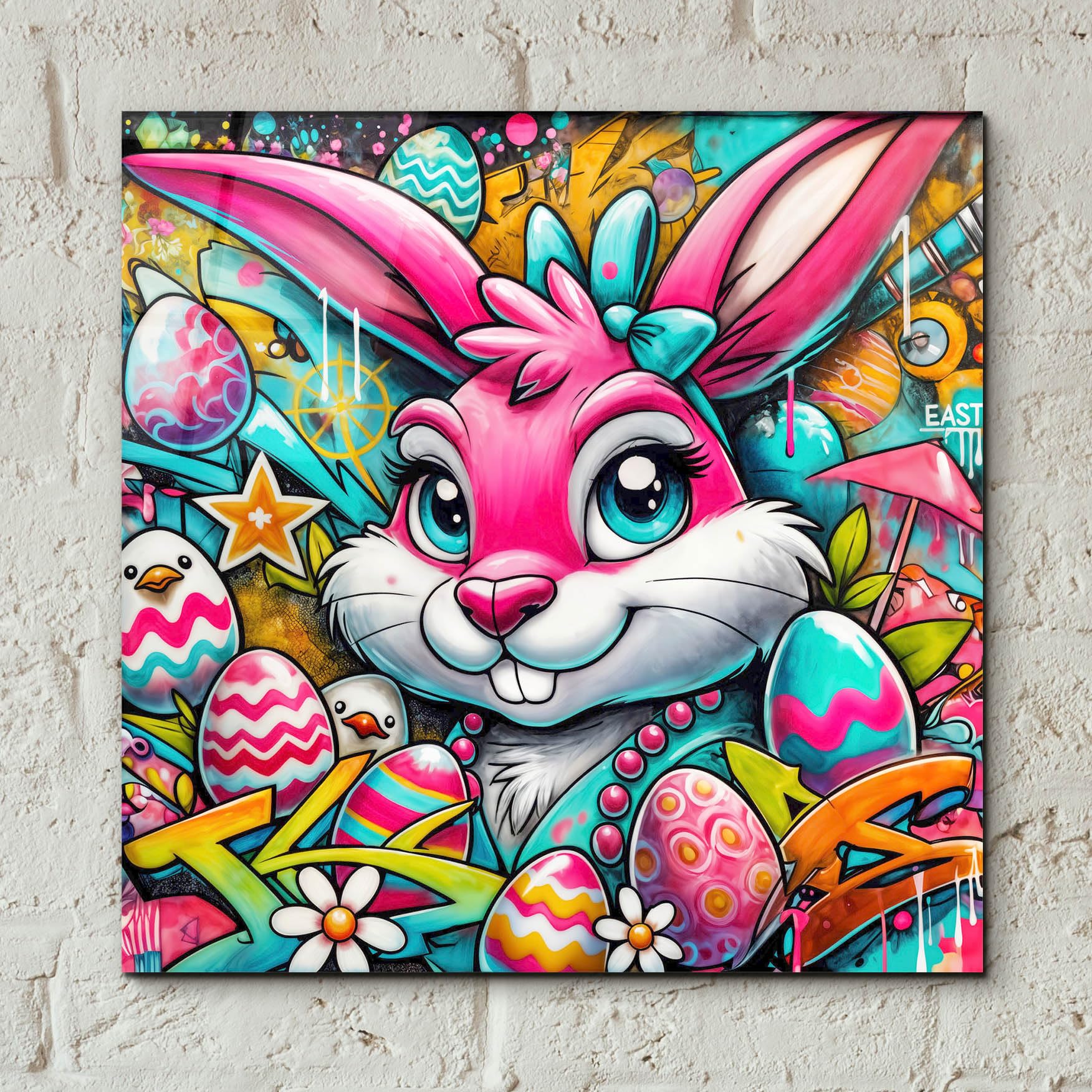 Amazon.com: Epic Art 'Easter Bunny - Vivid Abstract' by Rey Klimt