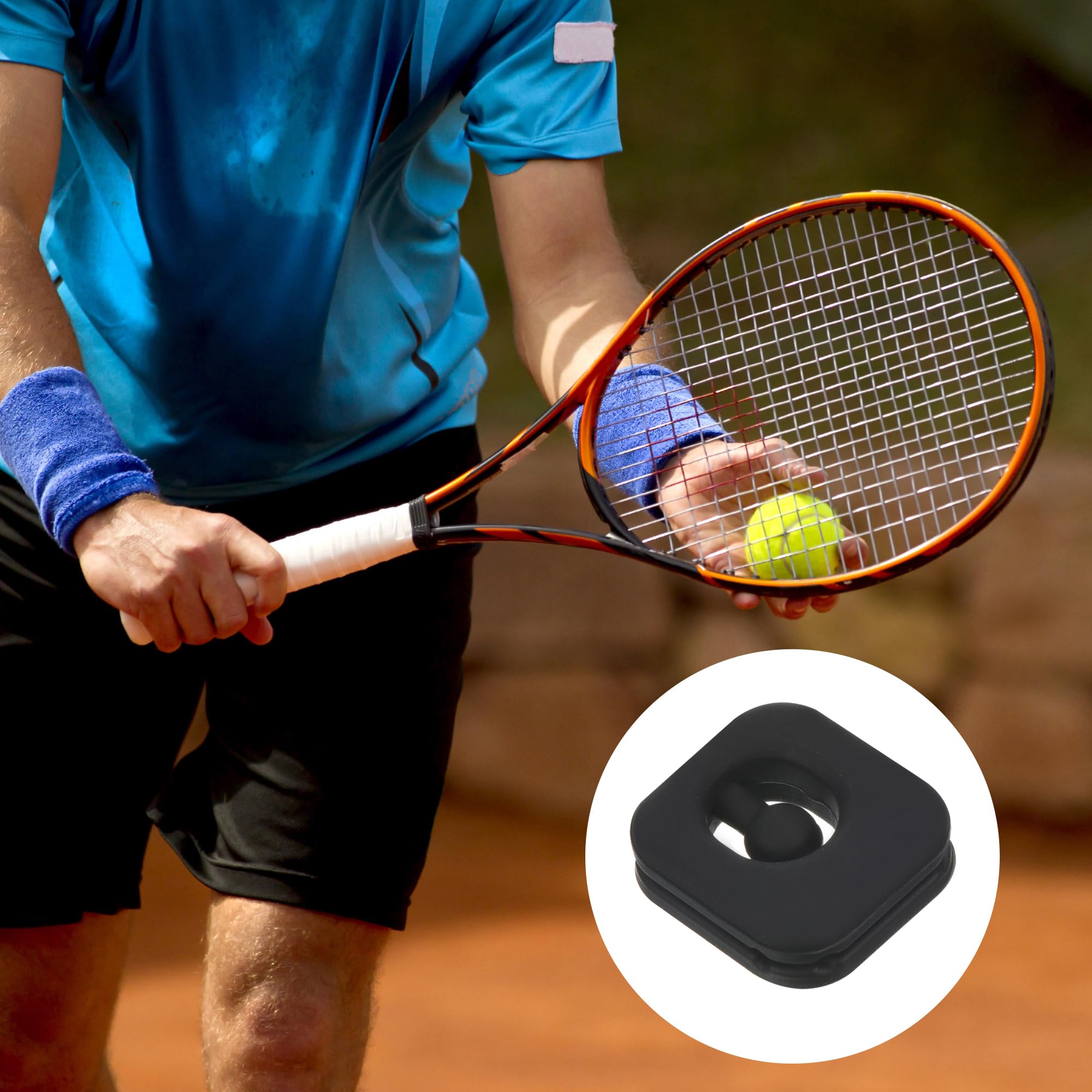 M METERXITY 2 Pack Tennis Vibration Dampener, Square Shock Absorber, Silicone Racket String Damping - Image 2